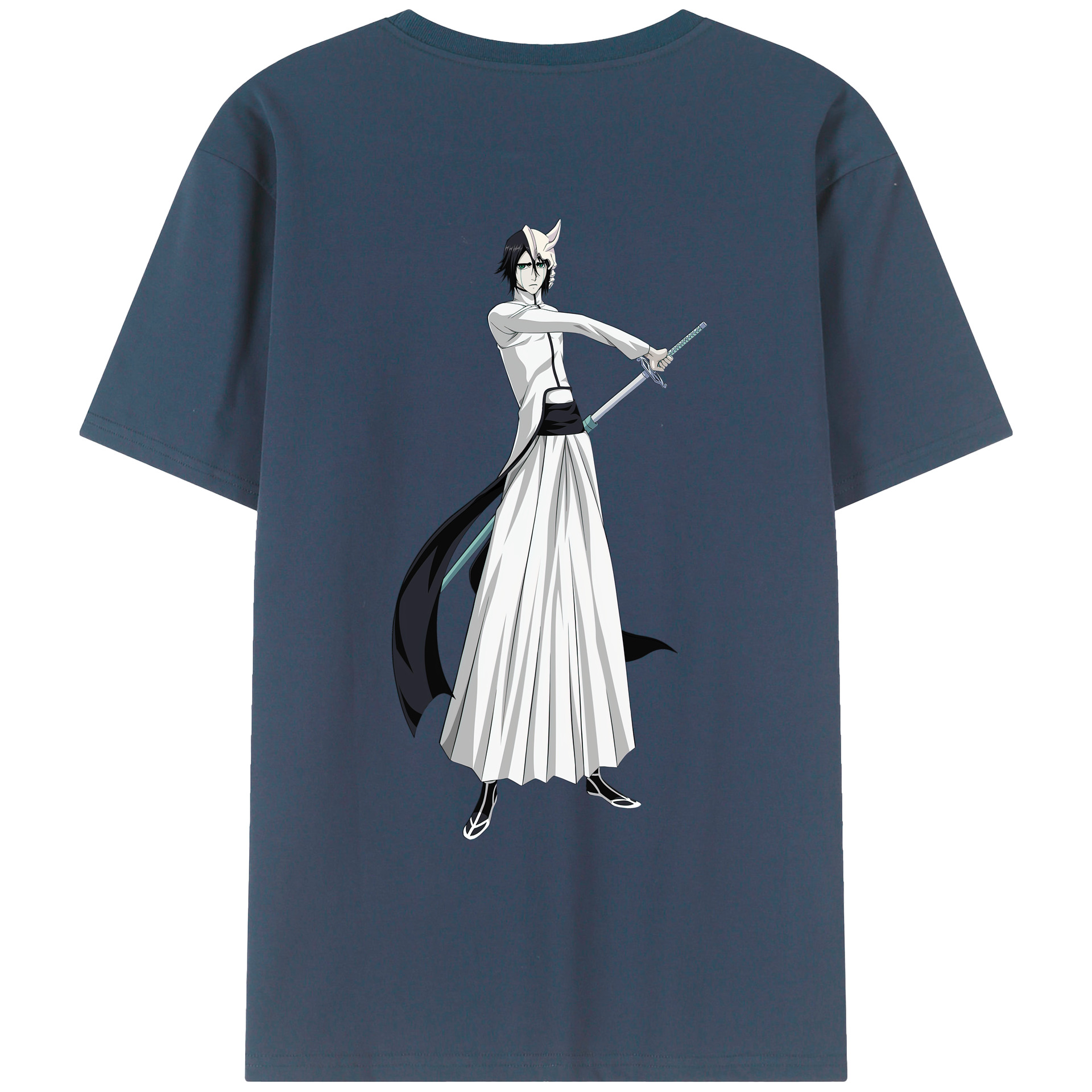 （画像用） ブリーチ ウルキオラ·シファー BLEACH Ulquiorra cifer 綿100％ メンズ半袖Tシャツ（バックプリント） 通気性