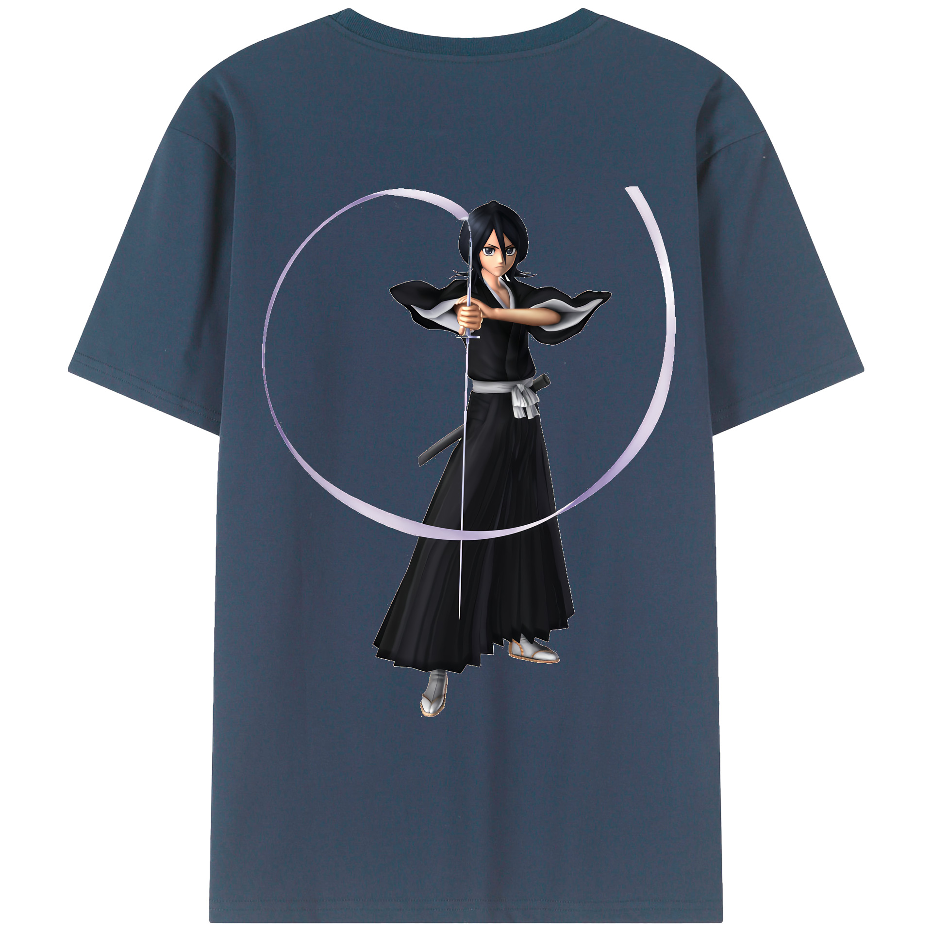 （画像用） ブリーチ 朽木ルキア BLEACH Kuchiki Rukia 綿100％ メンズ半袖Tシャツ（バックプリント） 通気性