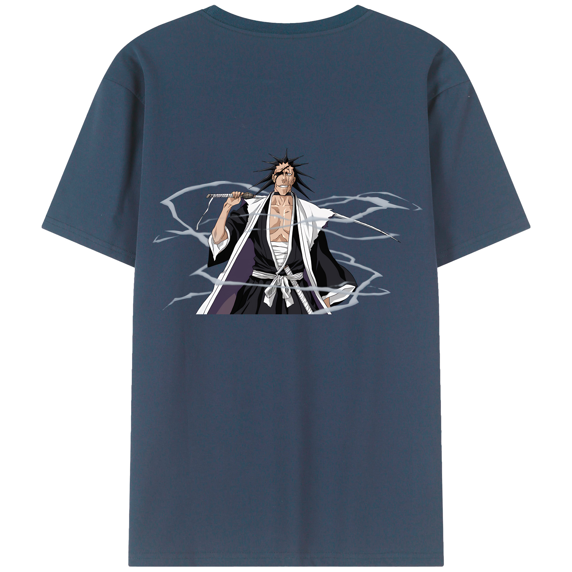 （画像用） ブリーチ ざらき けんぱち BLEACH Zaraki Kenpachi 綿100％ メンズ半袖Tシャツ（バックプリント） 通気性