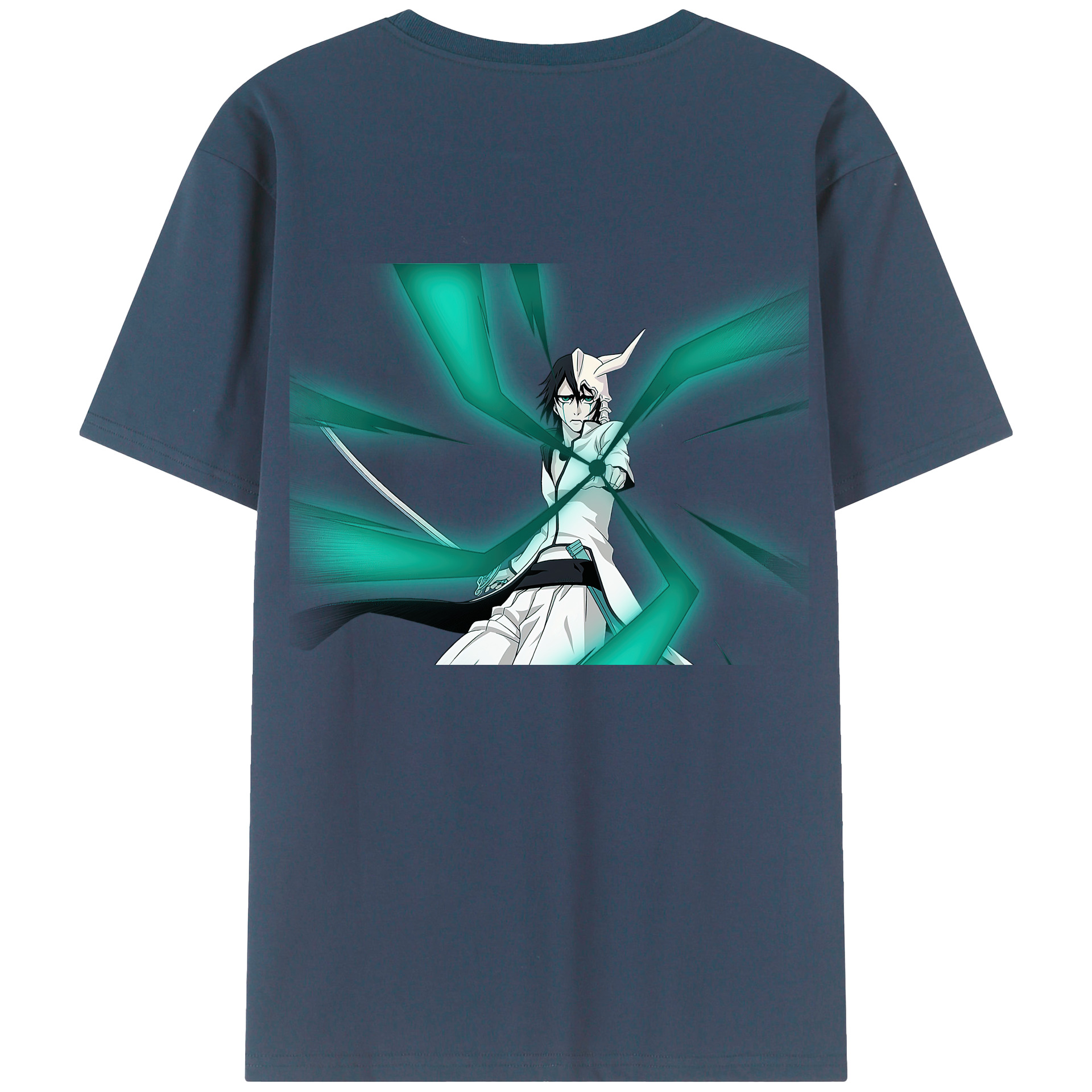 （画像用） ブリーチ ウルキオラ·シファー BLEACH Ulquiorra cifer 綿100％ メンズ半袖Tシャツ（バックプリント） 通気性