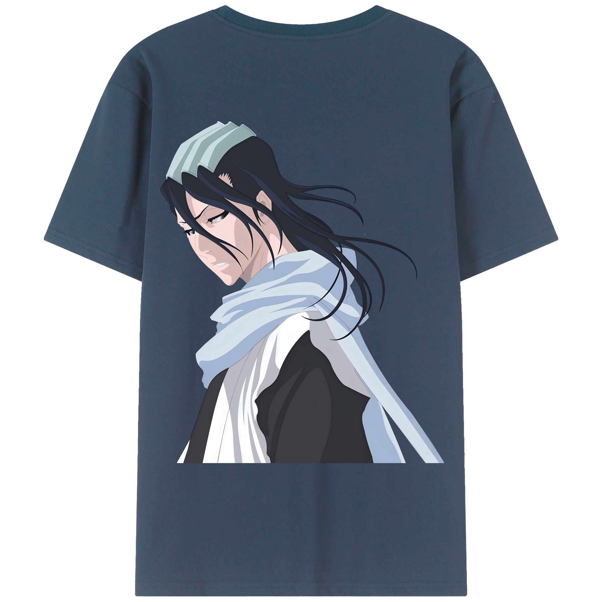 （画像用） ブリーチ くちき びゃくや BLEACH Kuchiki Byakuya 綿100％ メンズ半袖Tシャツ（バックプリント） 通気性