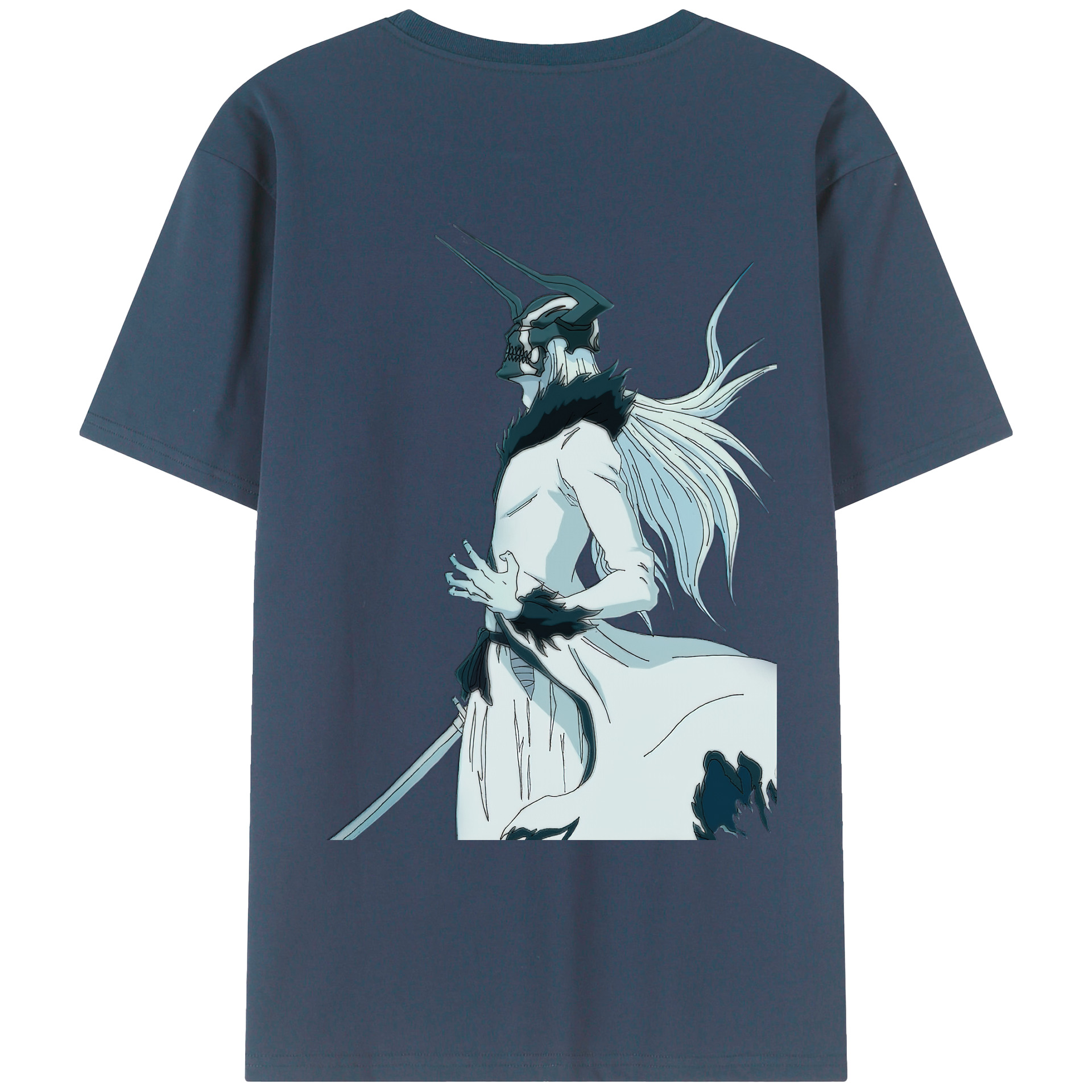（画像用） ブリーチ 黒崎一護（くろさき いちご）BLEACH Kurosaki Ichigo 綿100％ メンズ半袖Tシャツ（バックプリント） 通気性