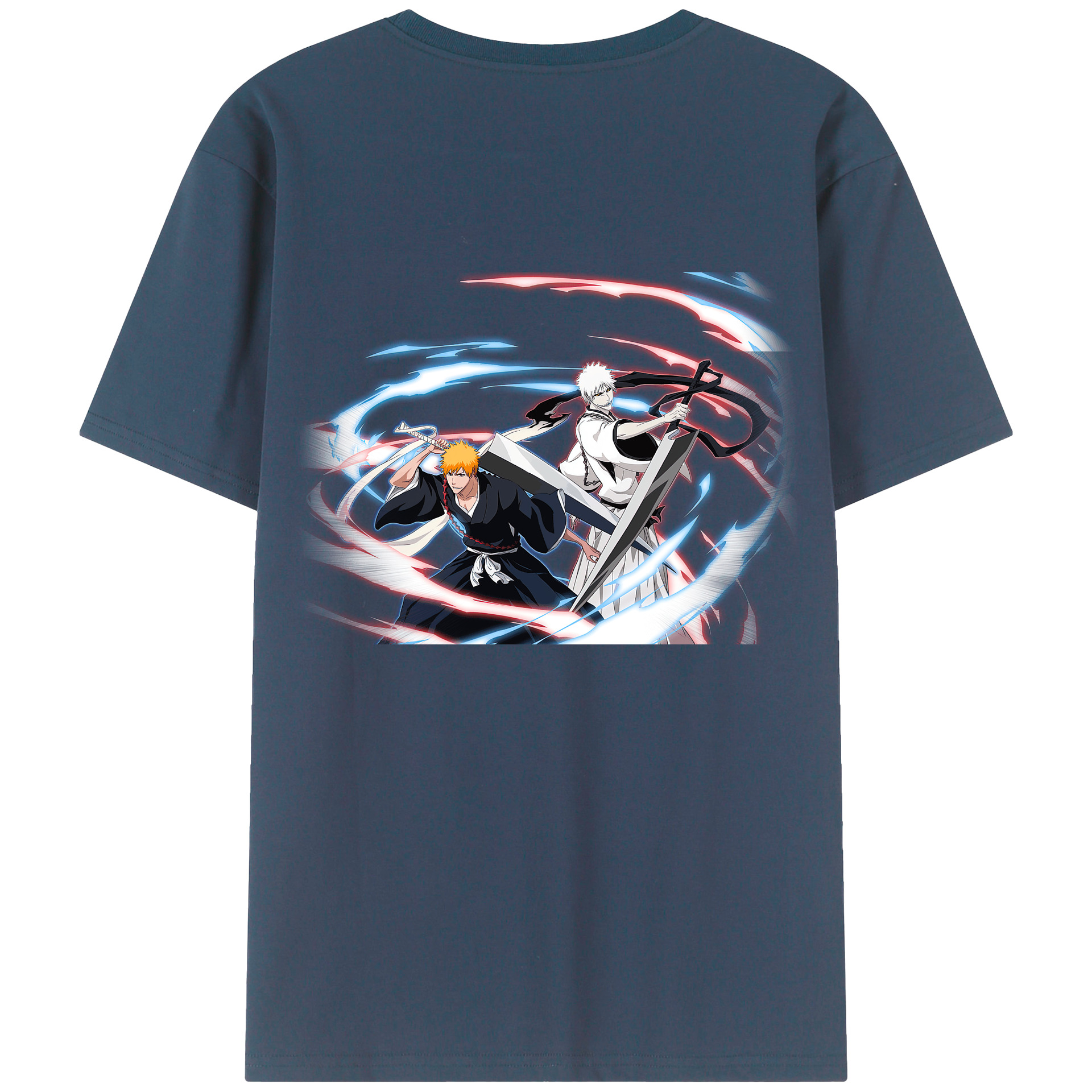 （画像用） ブリーチ 黒崎一護（くろさき いちご）BLEACH Kurosaki Ichigo 綿100％ メンズ半袖Tシャツ（バックプリント） 通気性