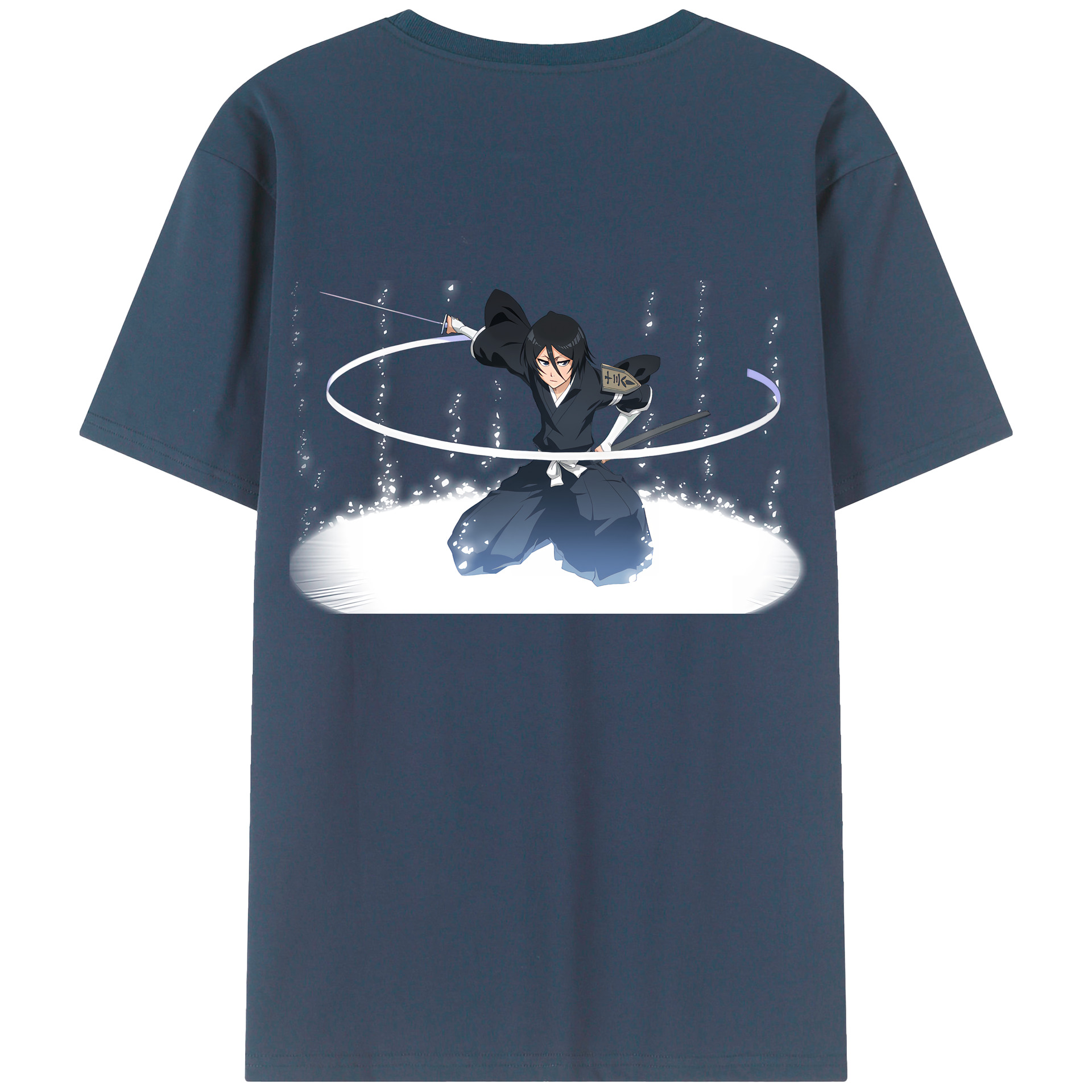 （画像用） ブリーチ 朽木ルキア BLEACH Kuchiki Rukia 綿100％ メンズ半袖Tシャツ（バックプリント） 通気性
