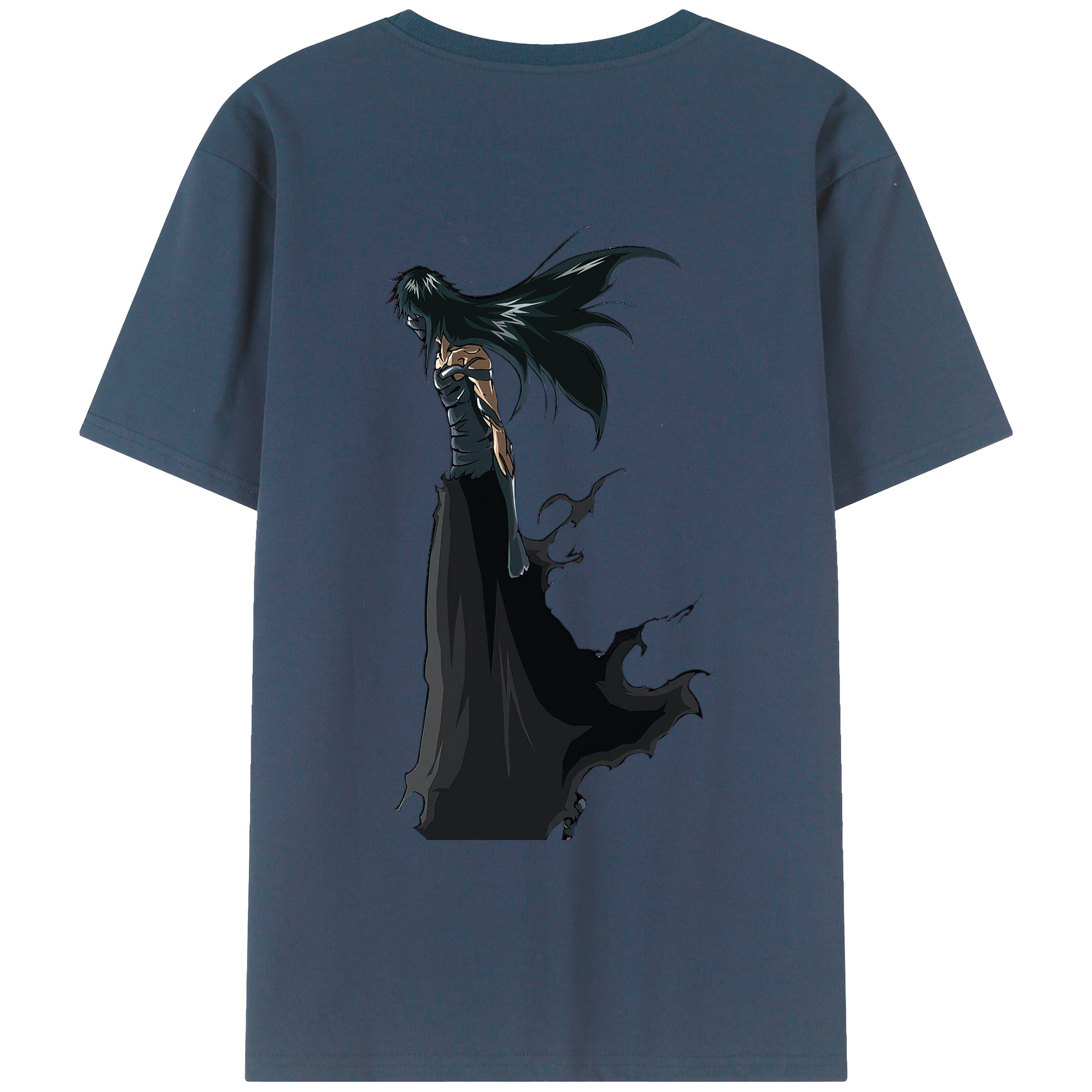 （画像用） ブリーチ 黒崎一護（くろさき いちご）BLEACH Kurosaki Ichigo 綿100％ メンズ半袖Tシャツ（バックプリント） 通気性