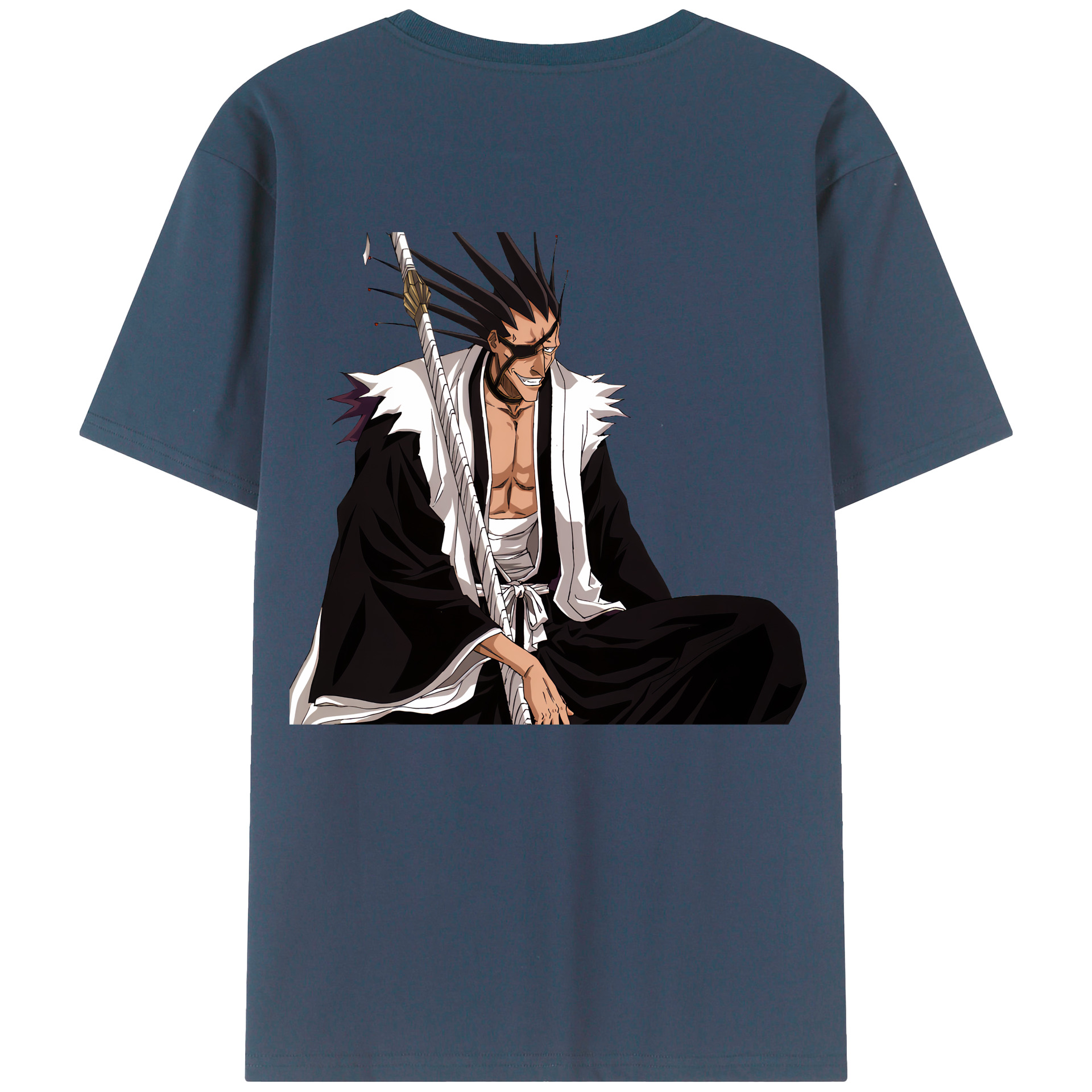 （画像用） ブリーチ ざらき けんぱち BLEACH Zaraki Kenpachi 綿100％ メンズ半袖Tシャツ（バックプリント） 通気性