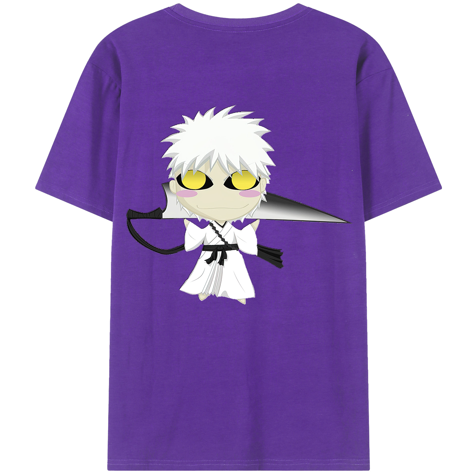 （画像用） ブリーチ 黒崎一護（くろさき いちご）BLEACH Kurosaki Ichigo 綿100％ メンズ半袖Tシャツ（バックプリント） 通気性