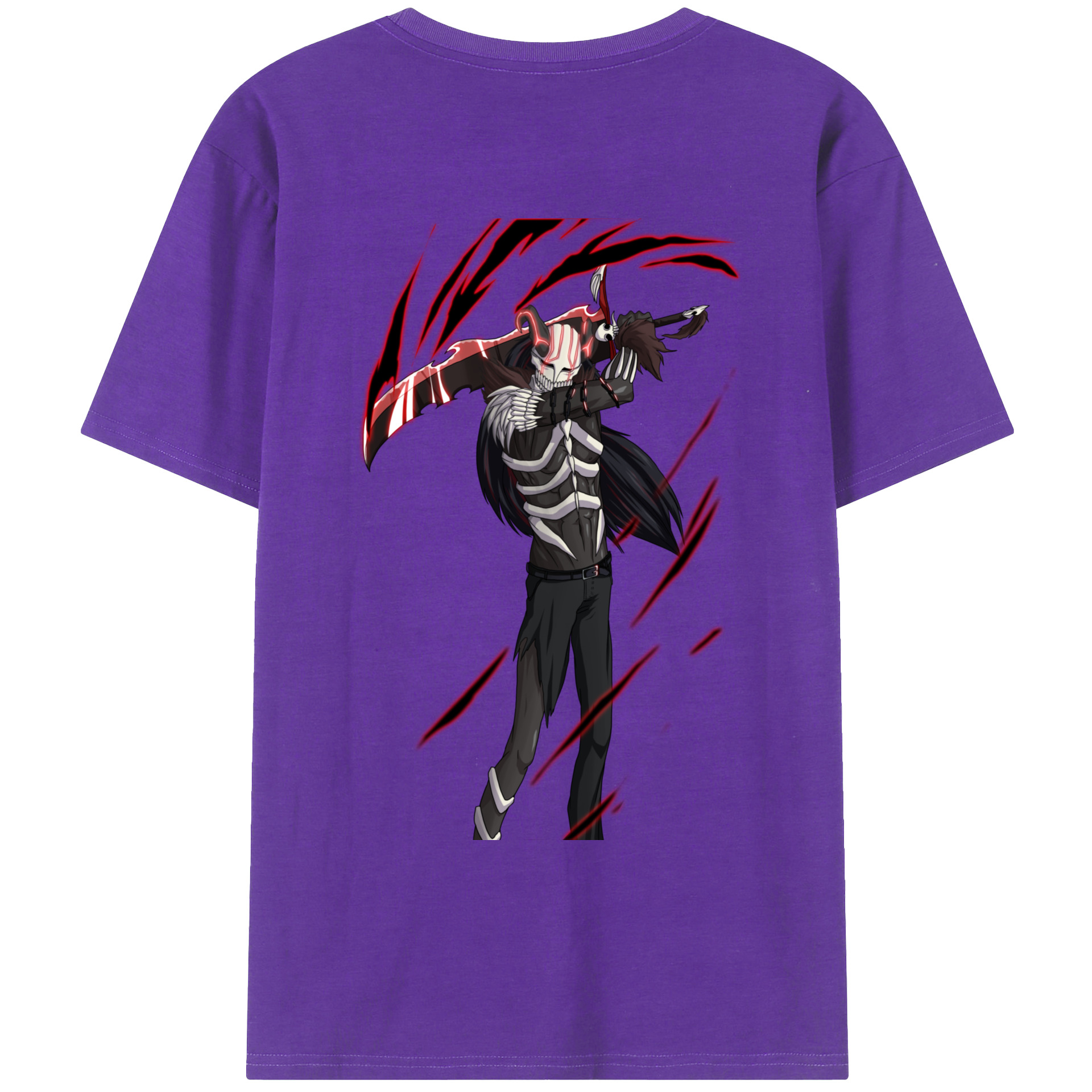 （画像用） ブリーチ 黒崎一護（くろさき いちご）BLEACH Kurosaki Ichigo 綿100％ メンズ半袖Tシャツ（バックプリント） 通気性
