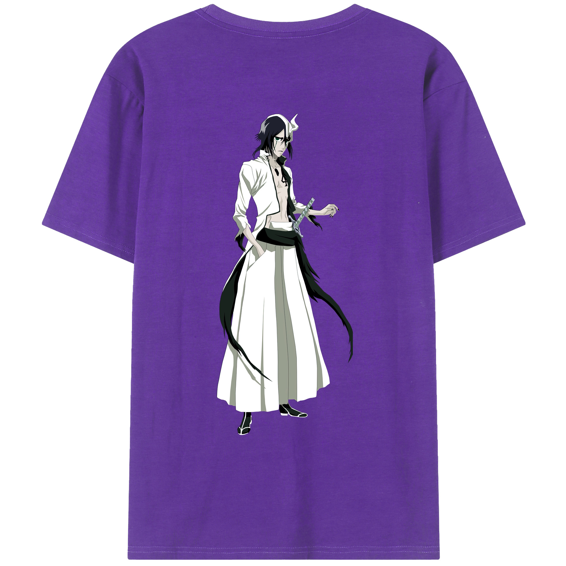 （画像用） ブリーチ ウルキオラ·シファー BLEACH Ulquiorra cifer 綿100％ メンズ半袖Tシャツ（バックプリント） 通気性