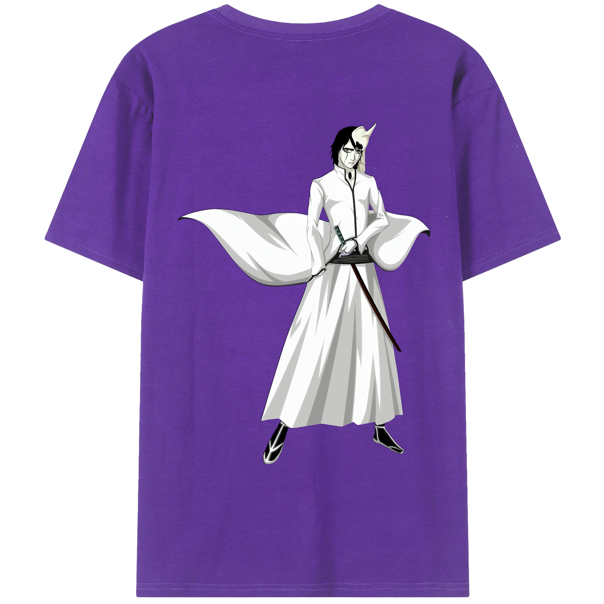 （画像用） ブリーチ ウルキオラ·シファー BLEACH Ulquiorra cifer 綿100％ メンズ半袖Tシャツ（バックプリント） 通気性
