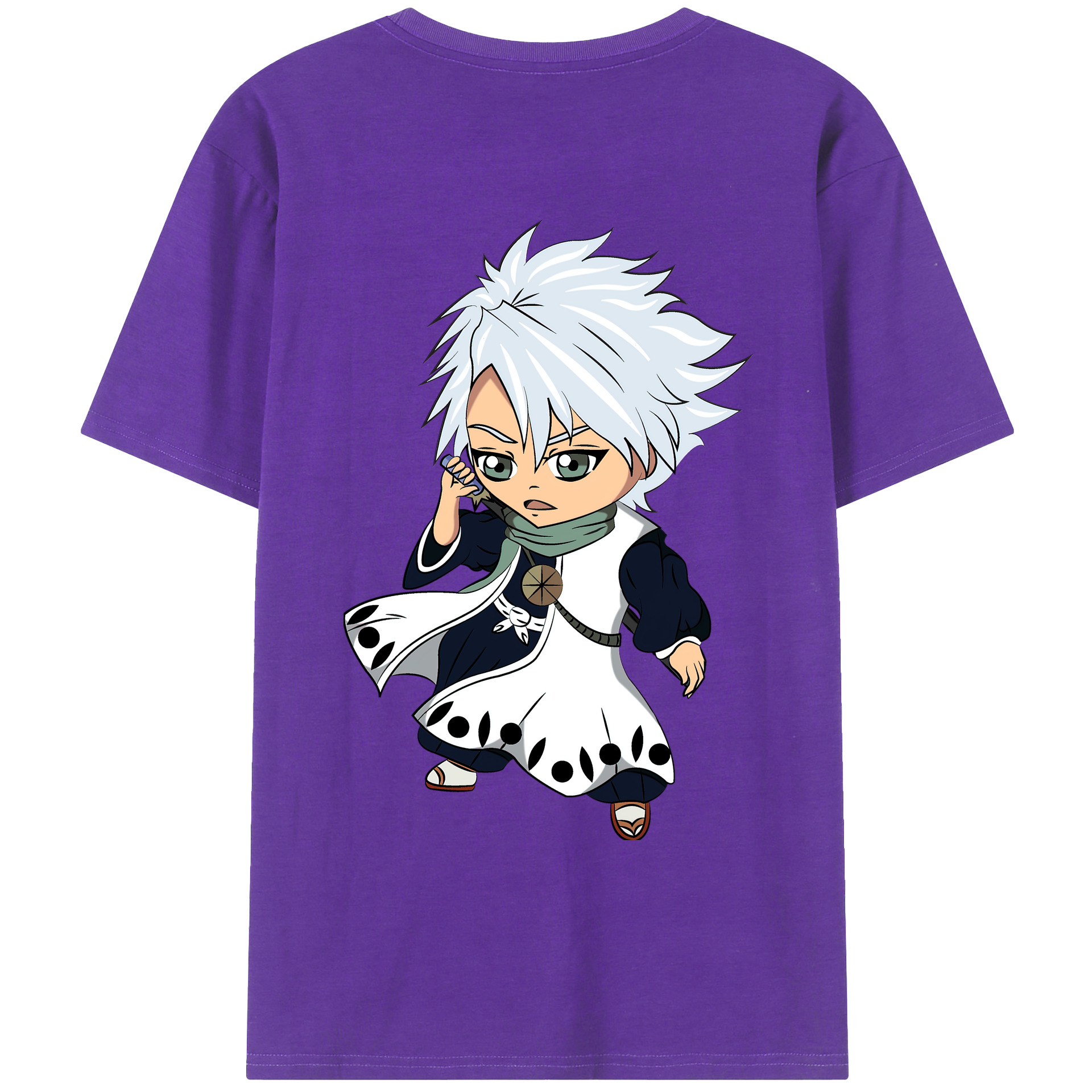 （画像用） ブリーチ 日番谷冬獅郎（ひつがや とうしろう） BLEACH Hitsugaya Toushirou 綿100％ メンズ半袖Tシャツ（バックプリント） 通気性