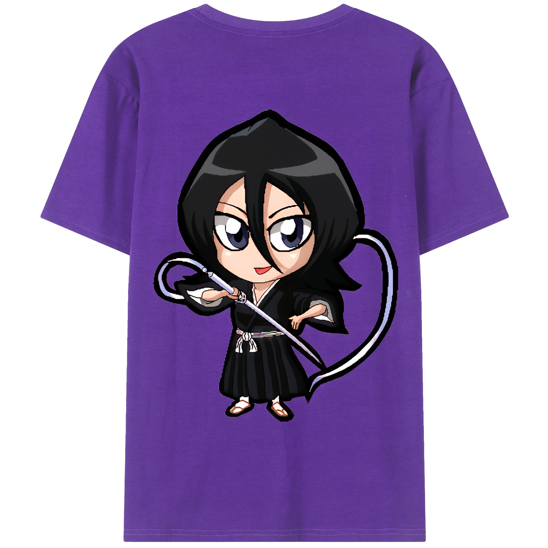 （画像用） ブリーチ 朽木ルキア BLEACH Kuchiki Rukia 綿100％ メンズ半袖Tシャツ（バックプリント） 通気性
