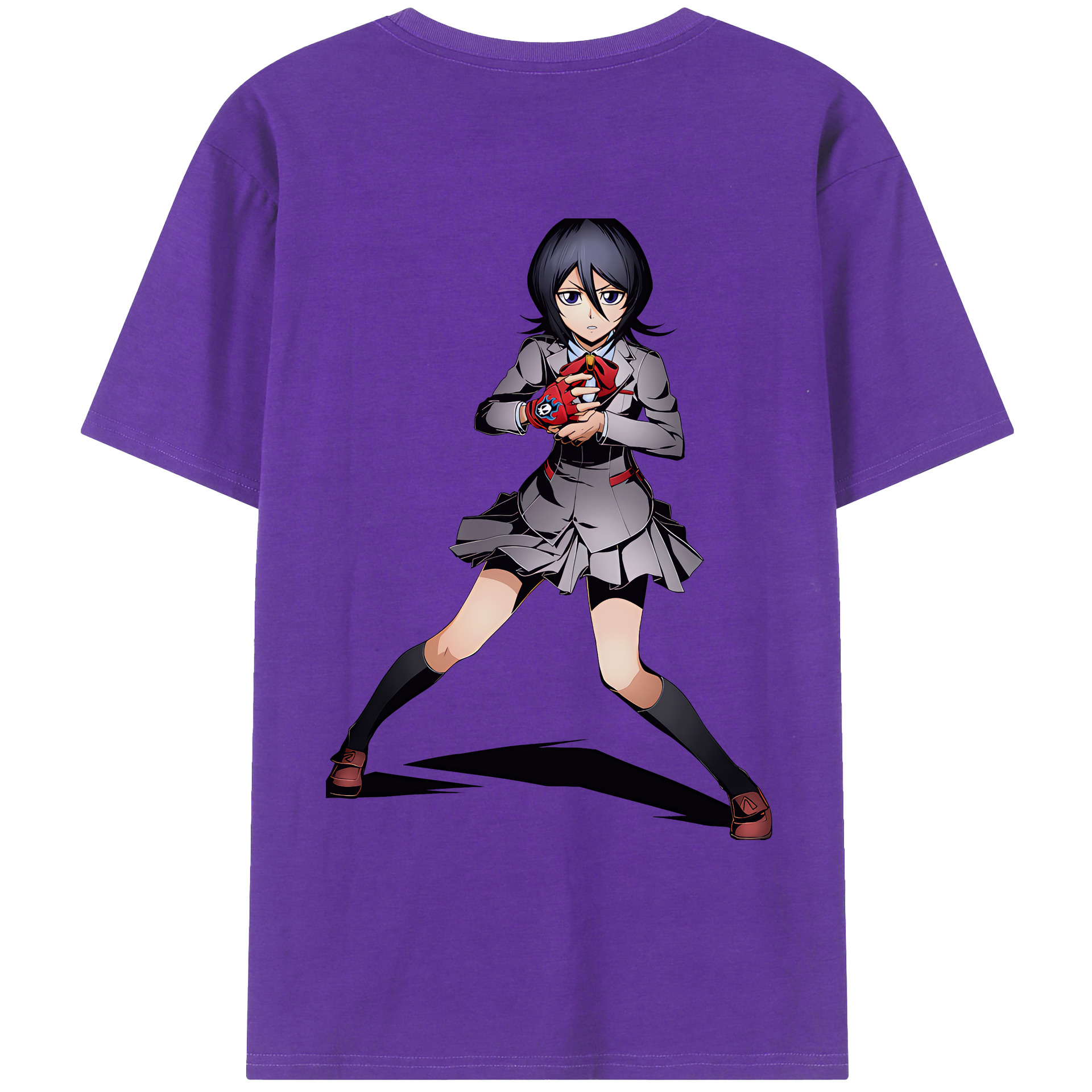 （画像用） ブリーチ 朽木ルキア BLEACH Kuchiki Rukia 綿100％ メンズ半袖Tシャツ（バックプリント） 通気性