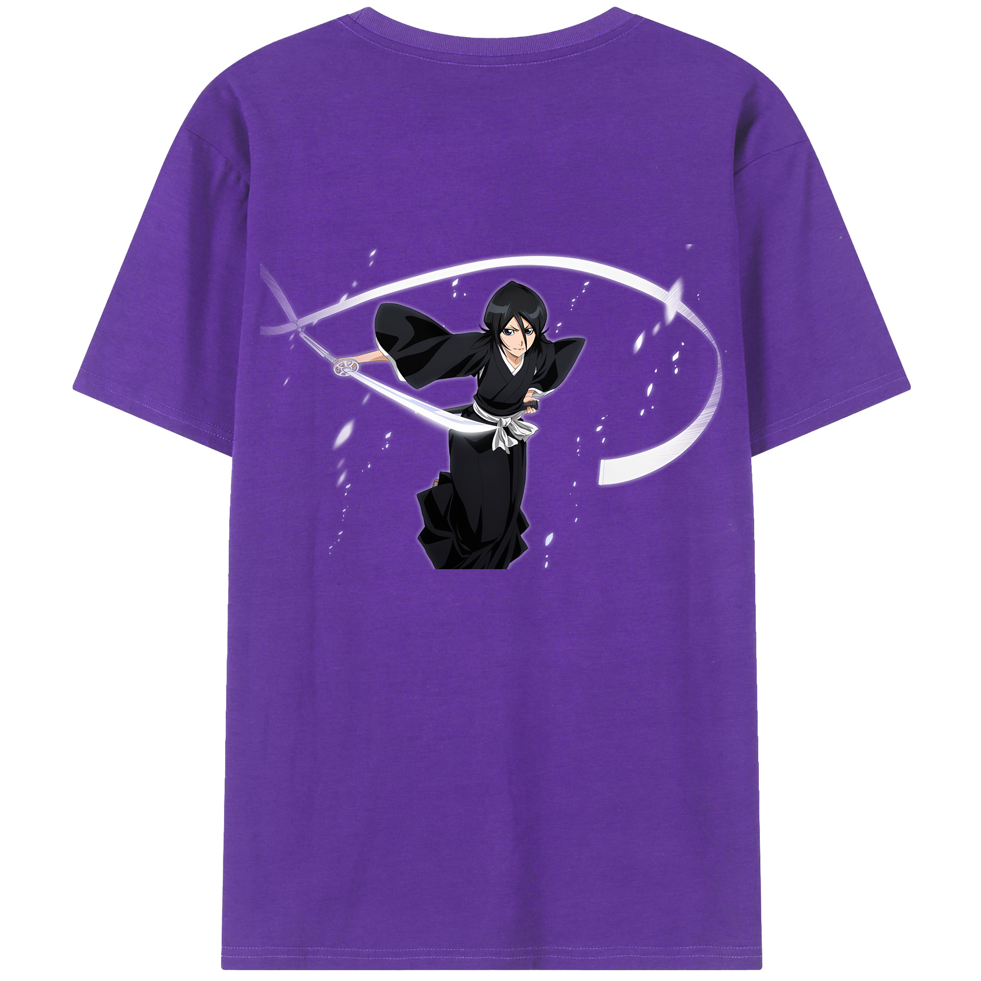 （画像用） ブリーチ 朽木ルキア BLEACH Kuchiki Rukia 綿100％ メンズ半袖Tシャツ（バックプリント） 通気性