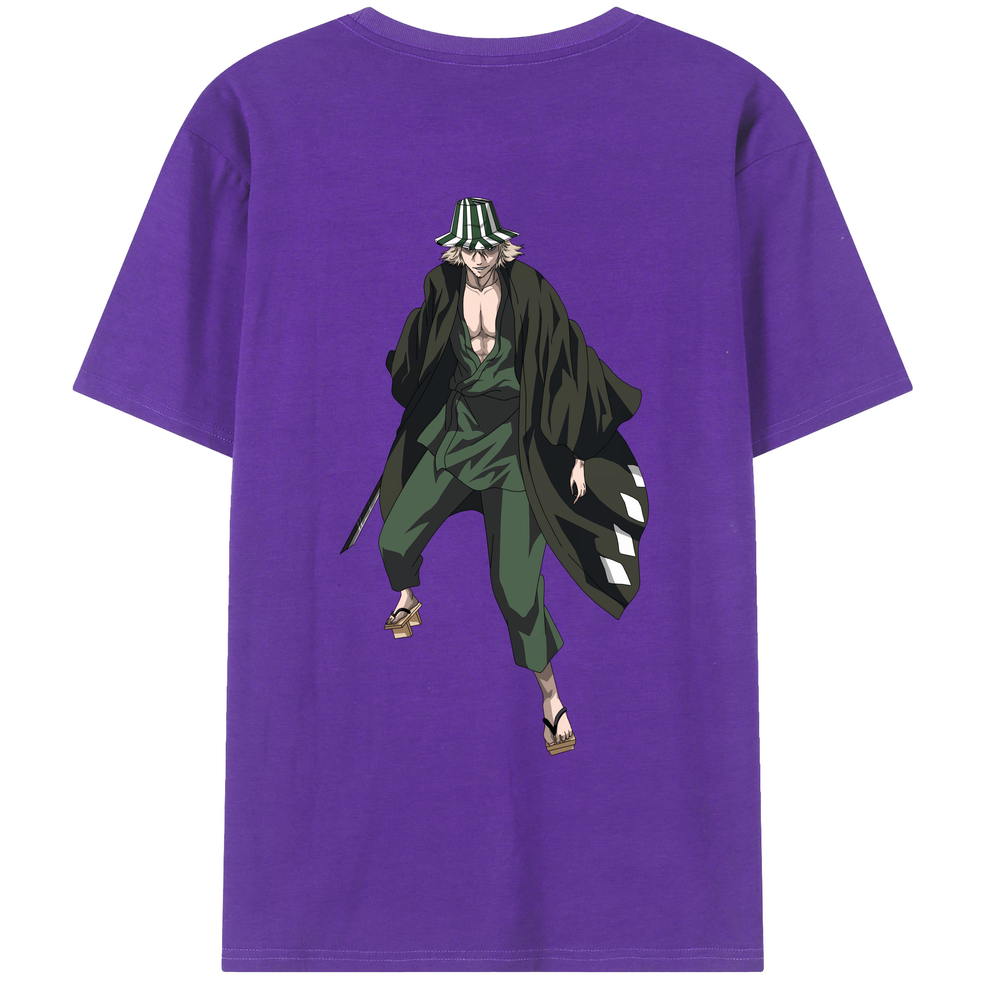 （画像用） "ブリーチ 浦原 喜助（うらはら きすけ） BLEACH Urahara Kisuke " 綿100％ メンズ半袖Tシャツ（バックプリント） 通気性