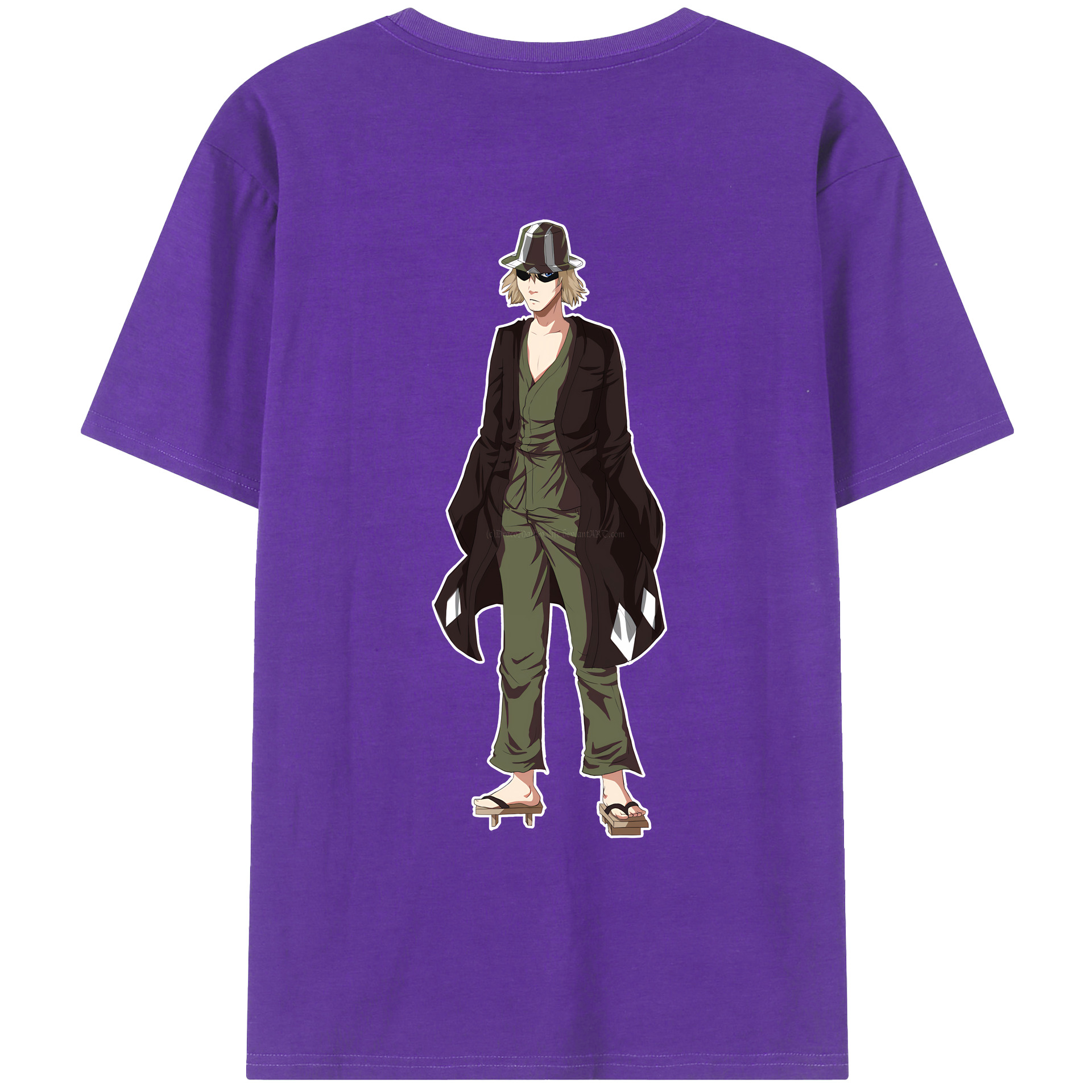 （画像用） "ブリーチ 浦原 喜助（うらはら きすけ） BLEACH Urahara Kisuke " 綿100％ メンズ半袖Tシャツ（バックプリント） 通気性