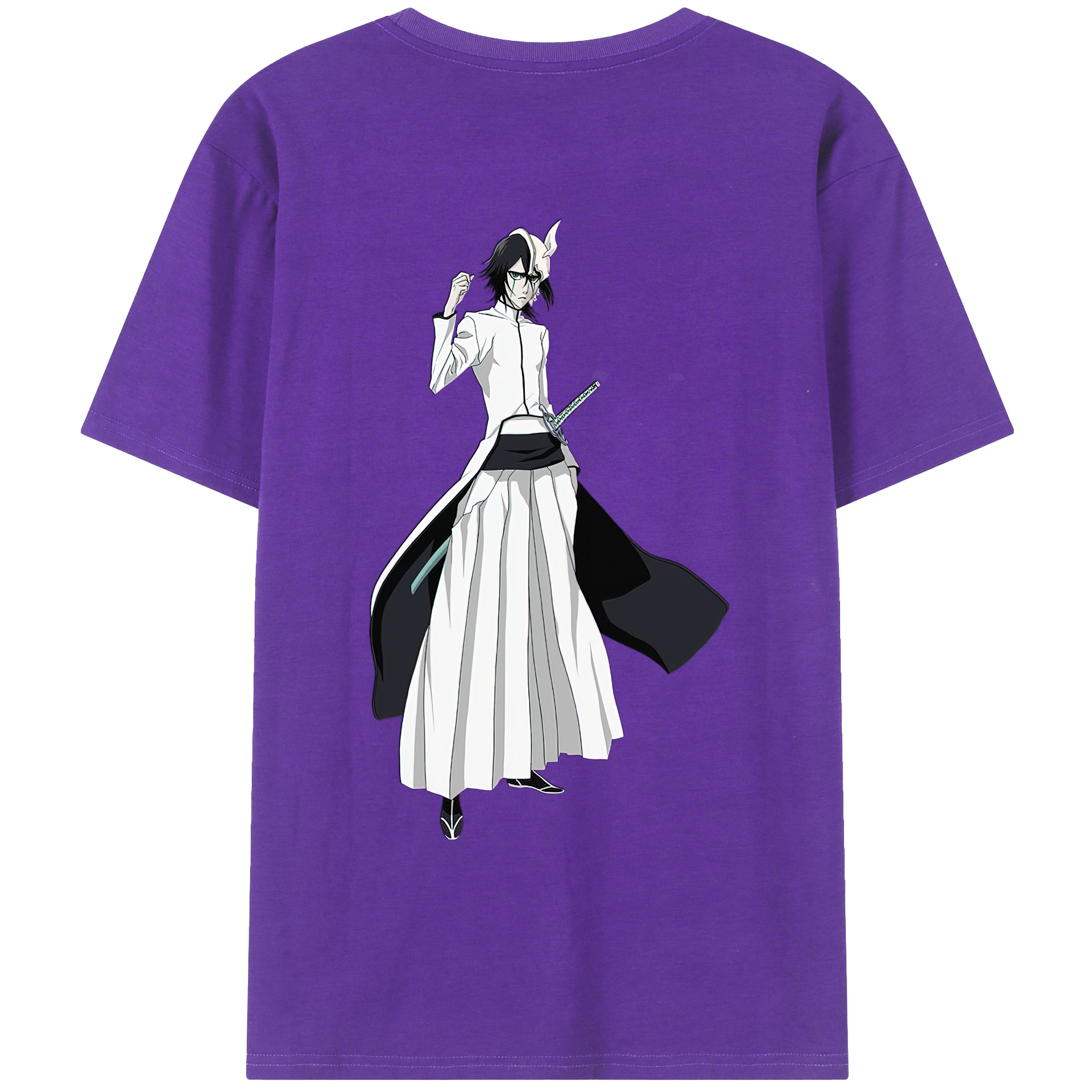 （画像用） ブリーチ ウルキオラ·シファー BLEACH Ulquiorra cifer 綿100％ メンズ半袖Tシャツ（バックプリント） 通気性