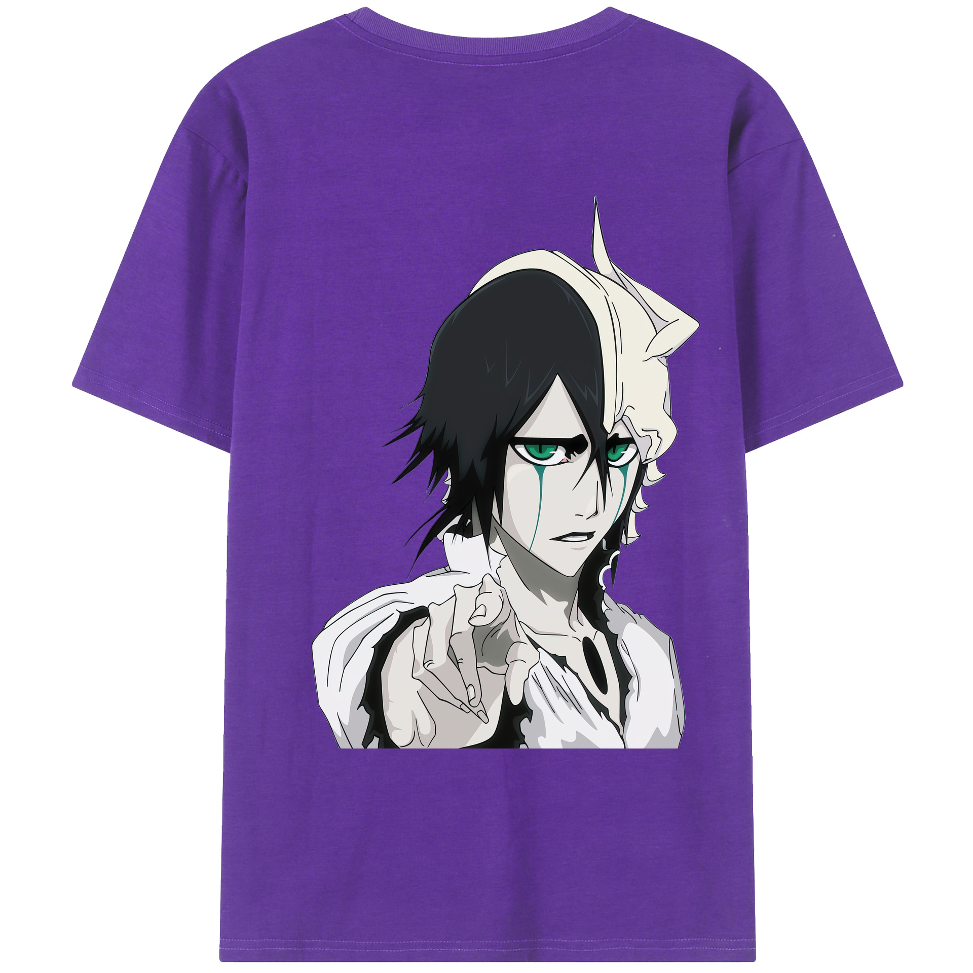 （画像用） ブリーチ ウルキオラ·シファー BLEACH Ulquiorra cifer 綿100％ メンズ半袖Tシャツ（バックプリント） 通気性