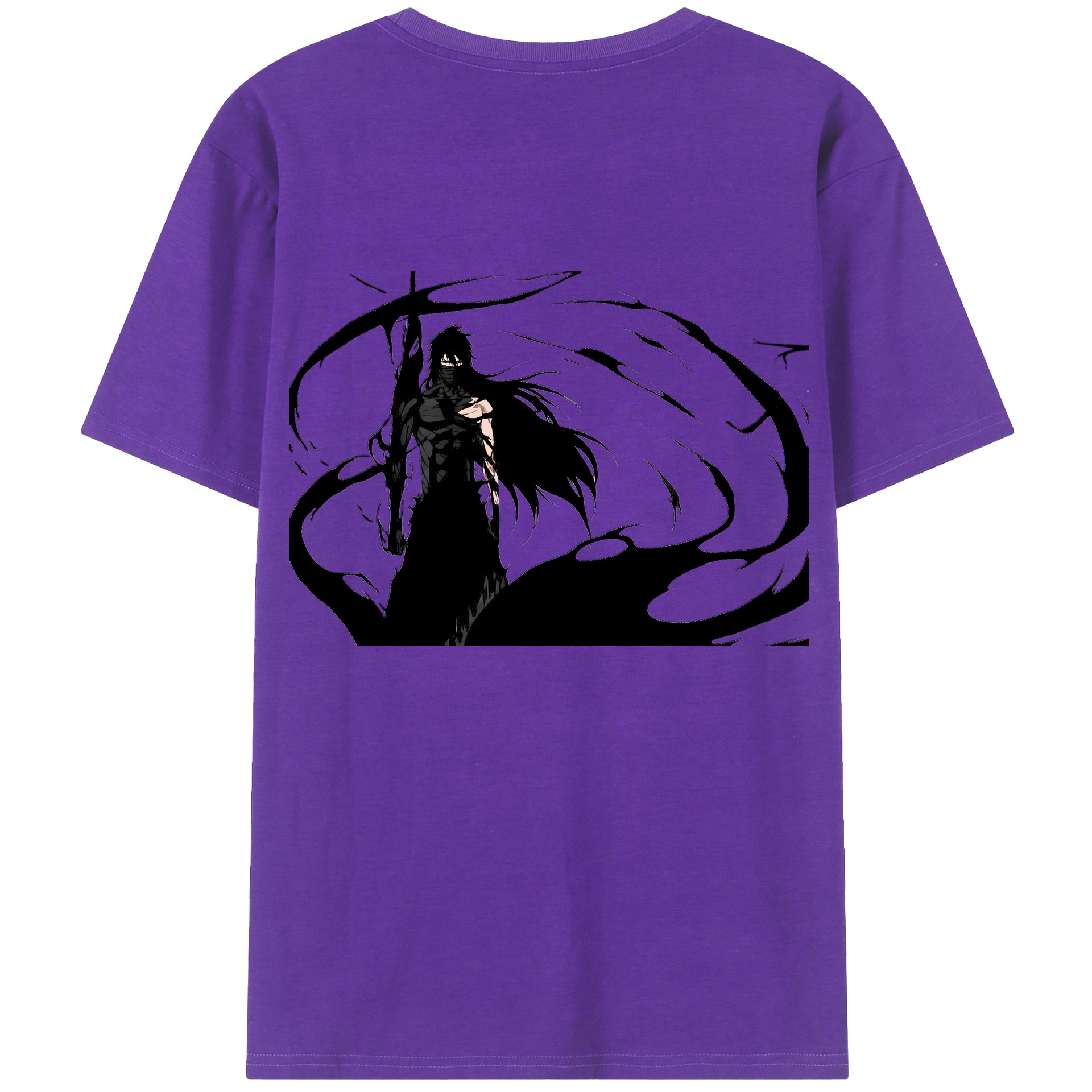 （画像用） ブリーチ 黒崎一護（くろさき いちご）BLEACH Kurosaki Ichigo 綿100％ メンズ半袖Tシャツ（バックプリント） 通気性