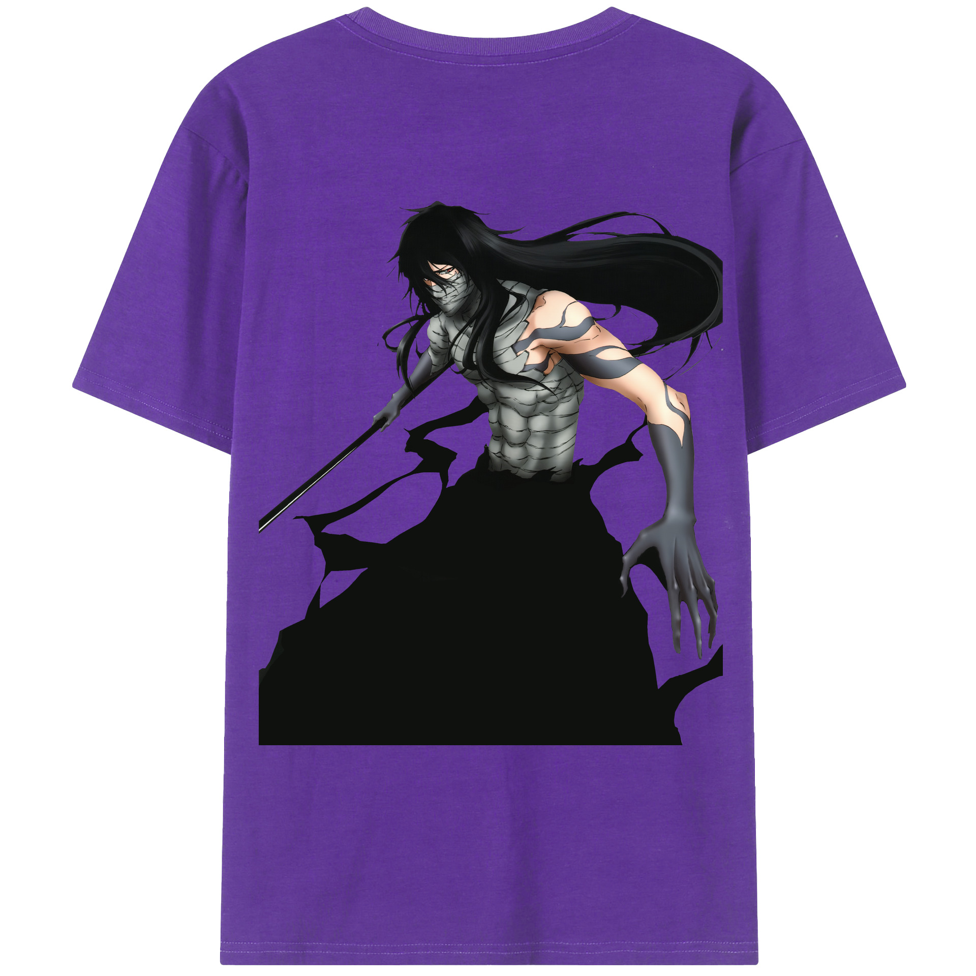 （画像用） ブリーチ 黒崎一護（くろさき いちご）BLEACH Kurosaki Ichigo 綿100％ メンズ半袖Tシャツ（バックプリント） 通気性