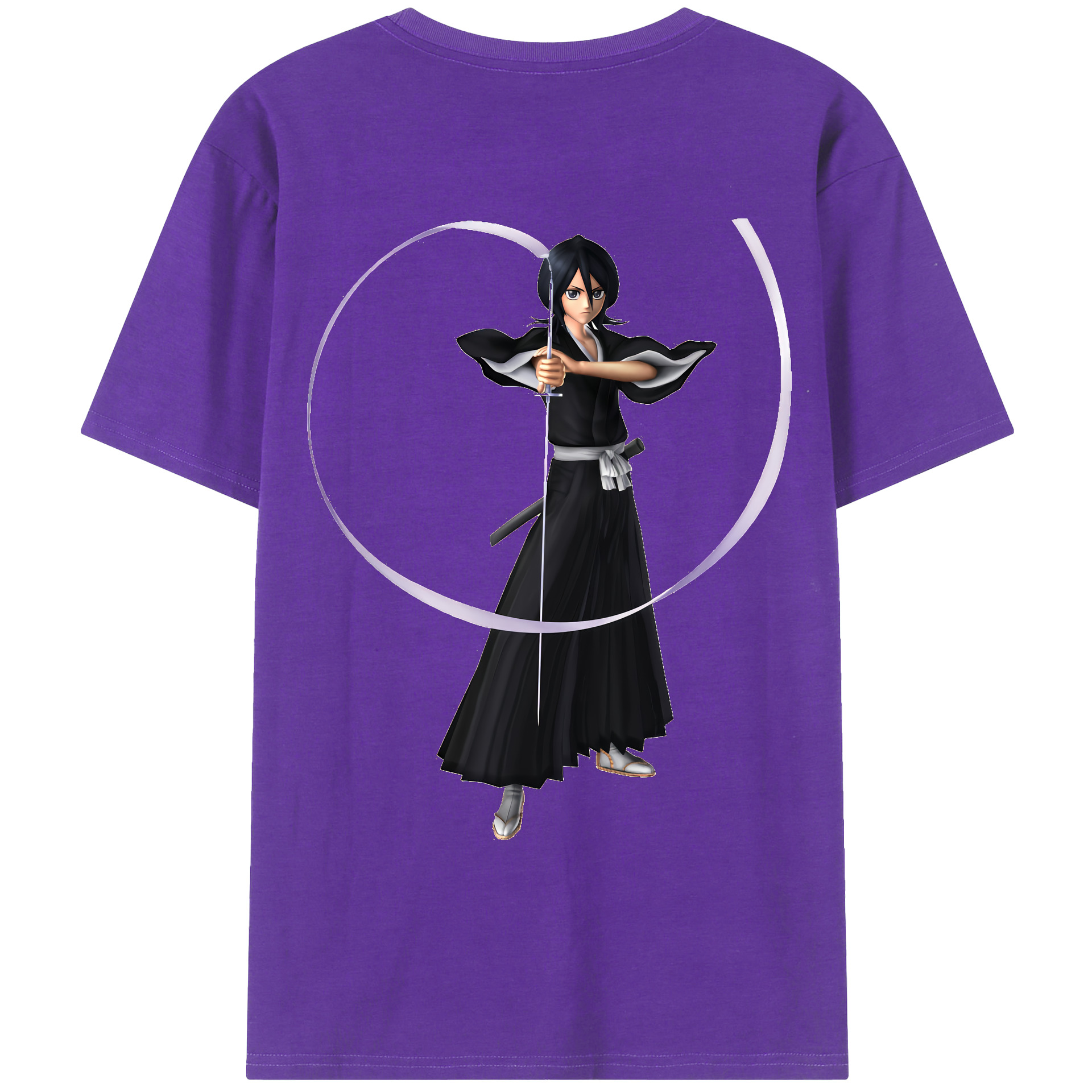 （画像用） ブリーチ 朽木ルキア BLEACH Kuchiki Rukia 綿100％ メンズ半袖Tシャツ（バックプリント） 通気性