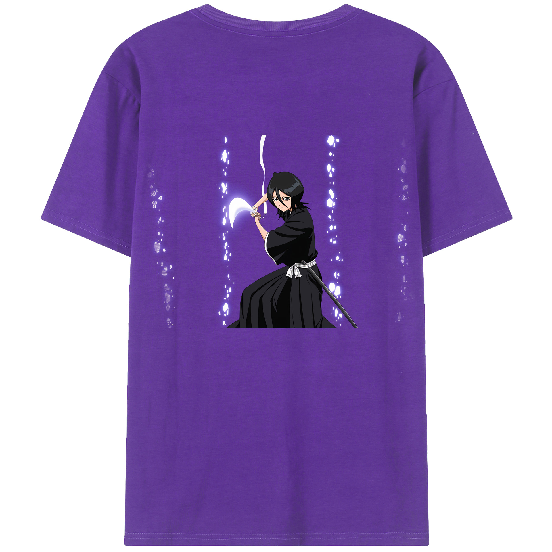 （画像用） ブリーチ 朽木ルキア BLEACH Kuchiki Rukia 綿100％ メンズ半袖Tシャツ（バックプリント） 通気性