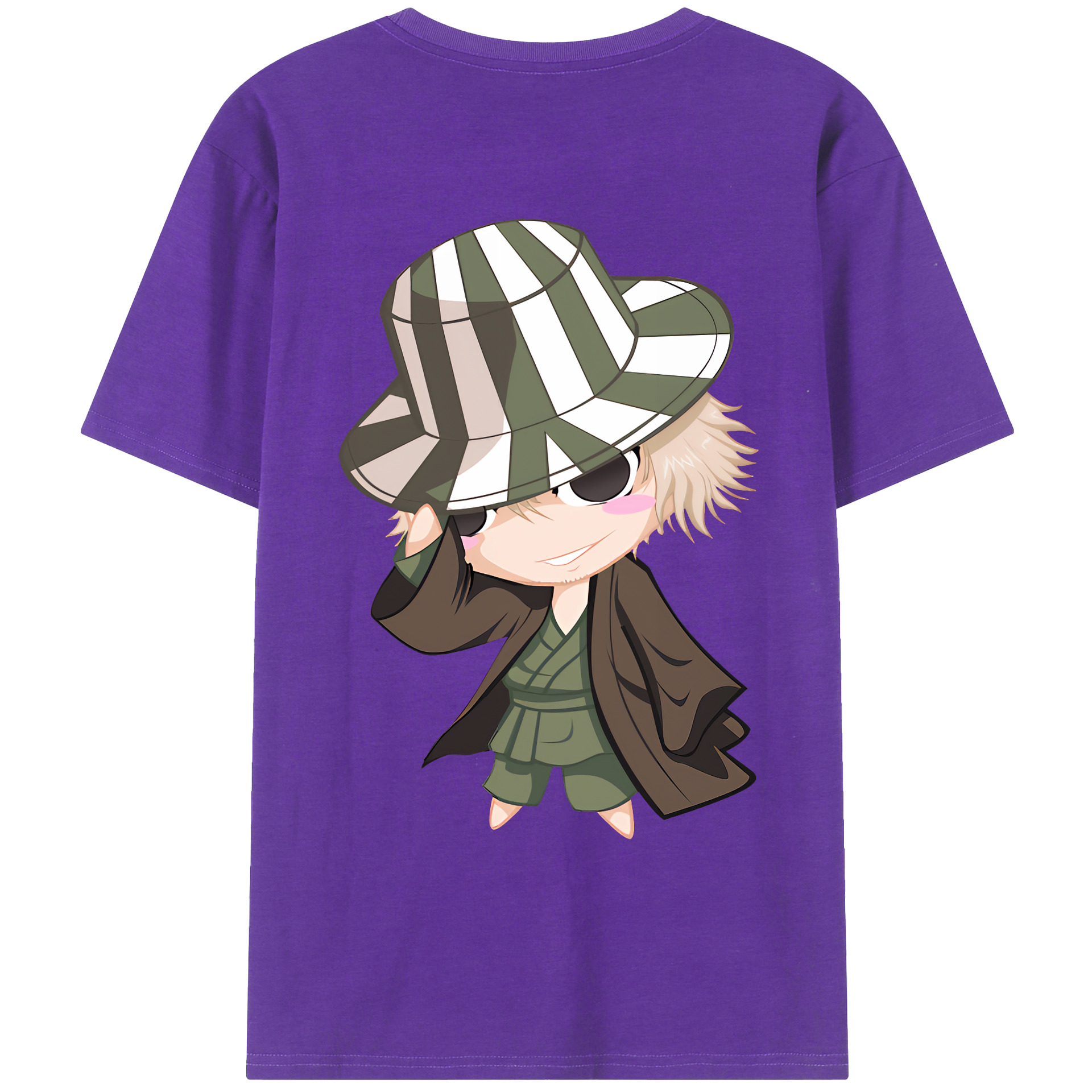 （画像用） "ブリーチ 浦原 喜助（うらはら きすけ） BLEACH Urahara Kisuke " 綿100％ メンズ半袖Tシャツ（バックプリント） 通気性