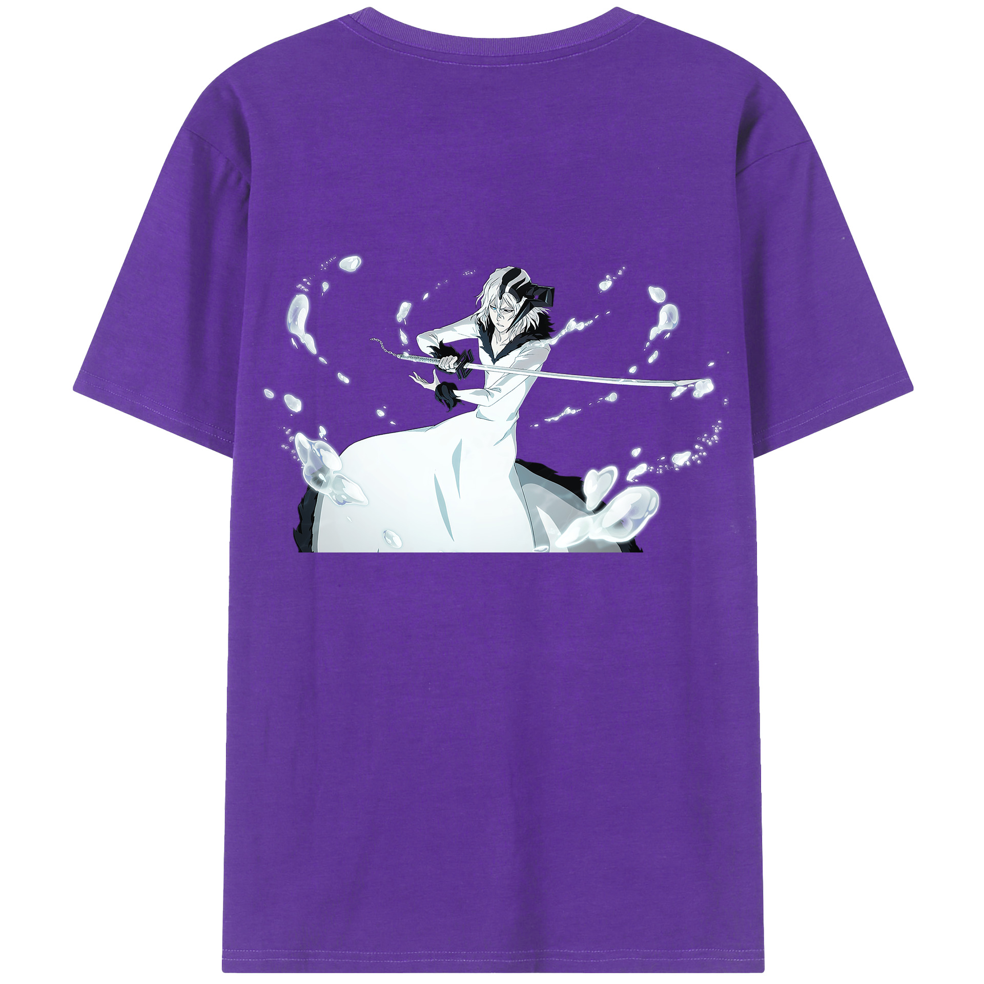 （画像用） ブリーチ 黒崎一護（くろさき いちご）BLEACH Kurosaki Ichigo 綿100％ メンズ半袖Tシャツ（バックプリント） 通気性