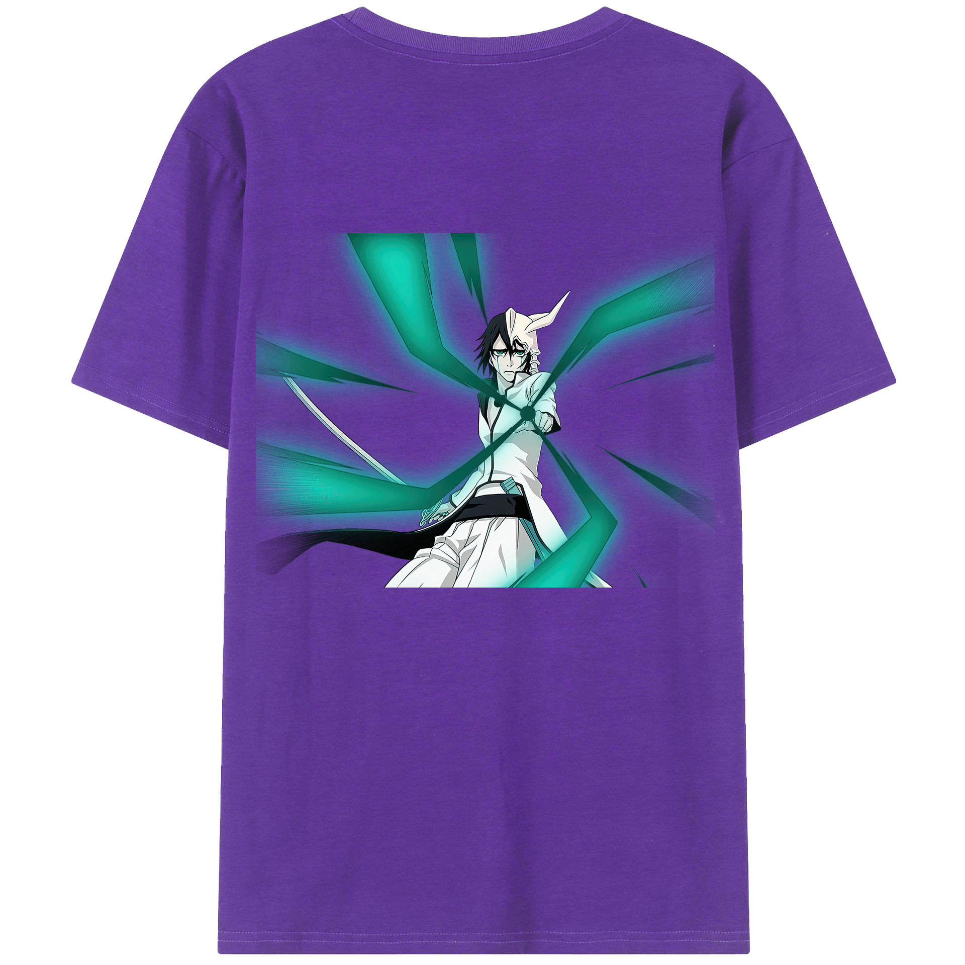 （画像用） ブリーチ ウルキオラ·シファー BLEACH Ulquiorra cifer 綿100％ メンズ半袖Tシャツ（バックプリント） 通気性