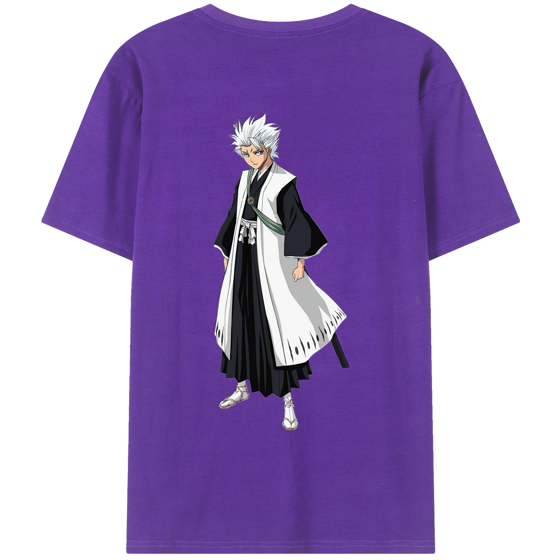 （画像用） ブリーチ 日番谷冬獅郎（ひつがや とうしろう） BLEACH Hitsugaya Toushirou 綿100％ メンズ半袖Tシャツ（バックプリント） 通気性
