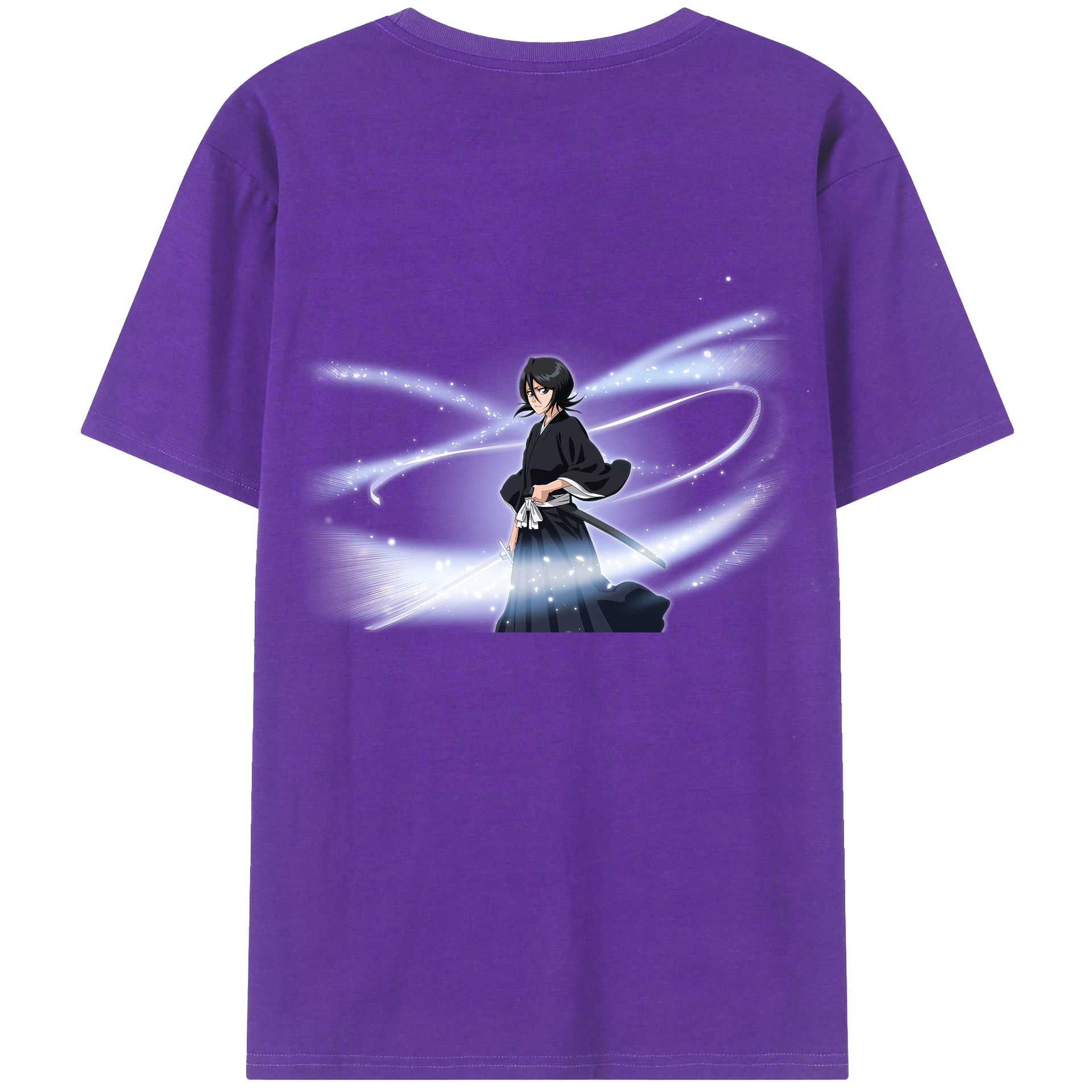 （画像用） ブリーチ 朽木ルキア BLEACH Kuchiki Rukia 綿100％ メンズ半袖Tシャツ（バックプリント） 通気性
