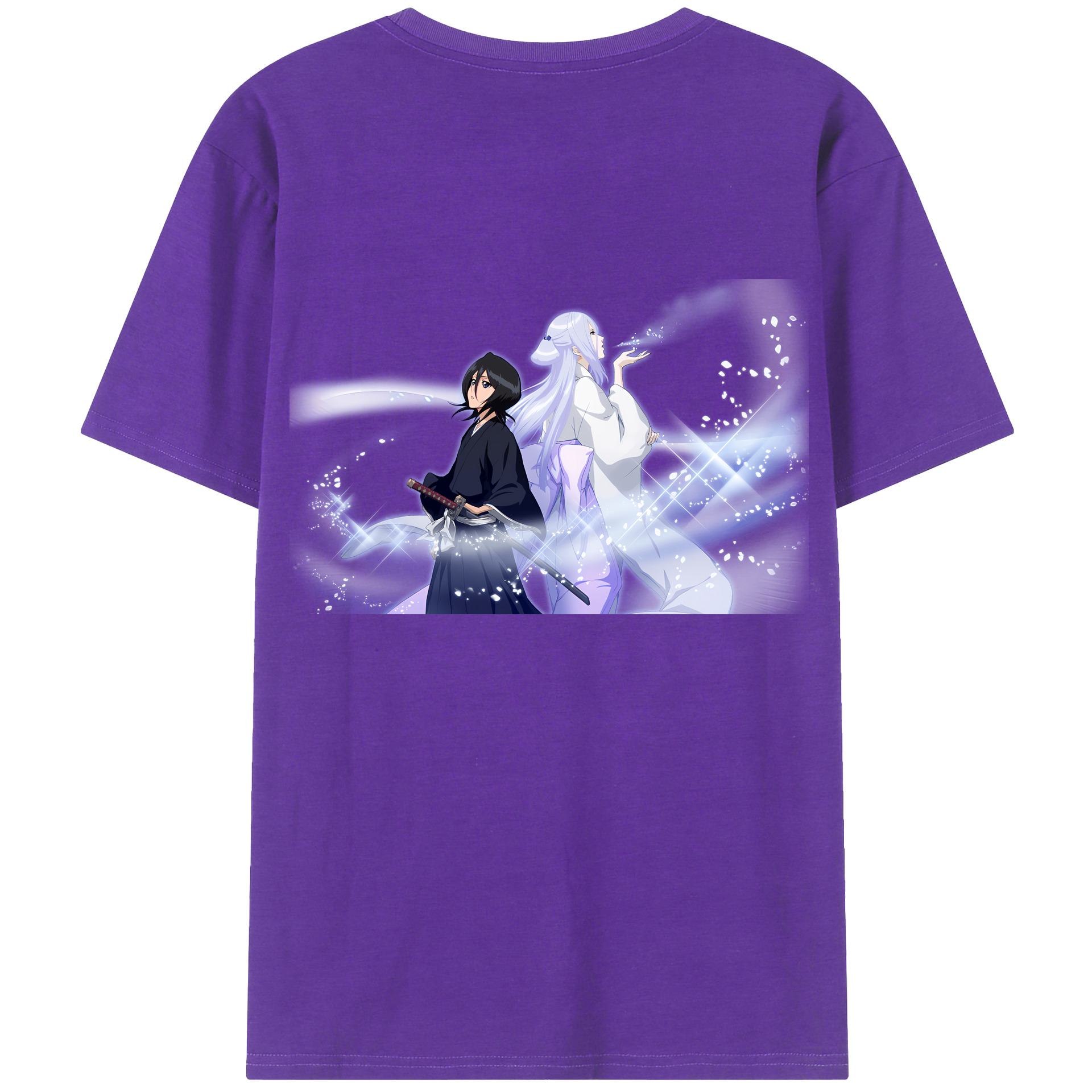 （画像用） ブリーチ 朽木ルキア BLEACH Kuchiki Rukia 綿100％ メンズ半袖Tシャツ（バックプリント） 通気性