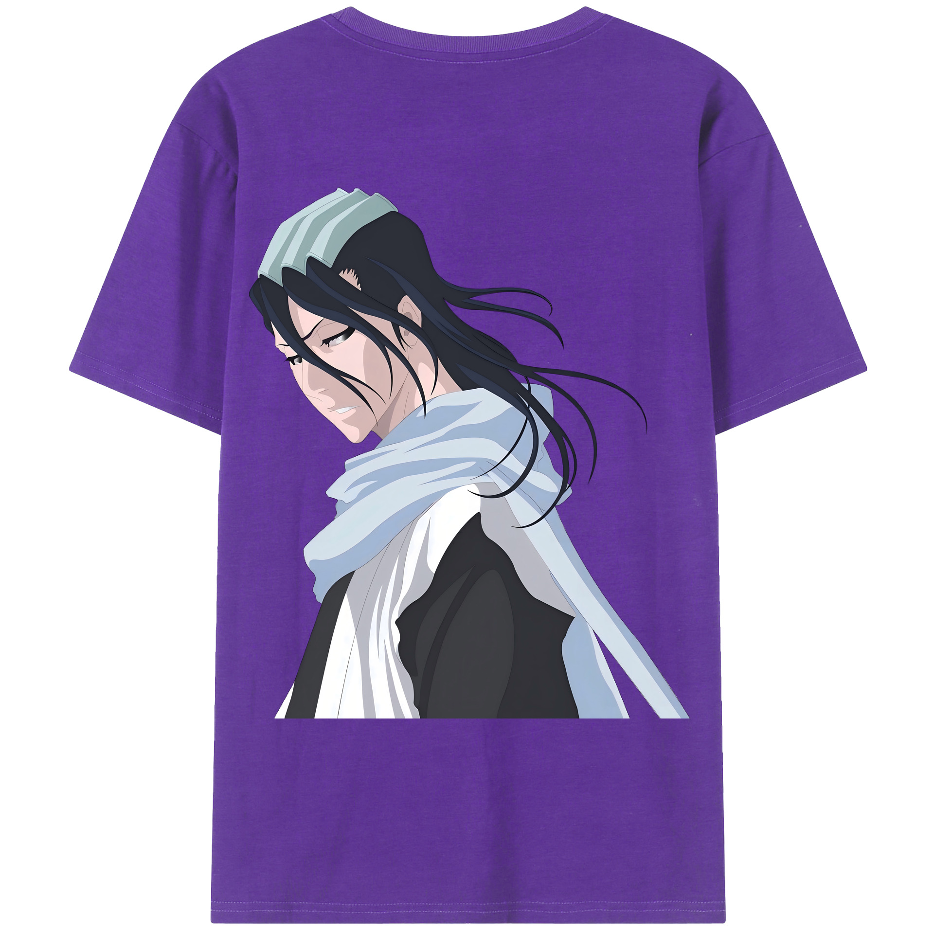 （画像用） ブリーチ くちき びゃくや BLEACH Kuchiki Byakuya 綿100％ メンズ半袖Tシャツ（バックプリント） 通気性