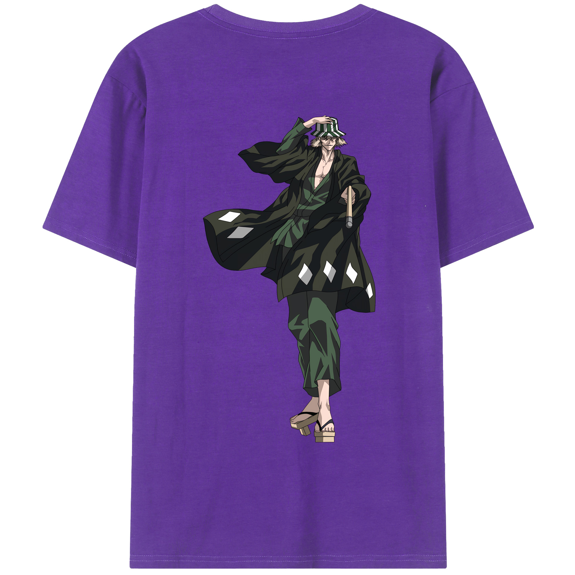（画像用） "ブリーチ 浦原 喜助（うらはら きすけ） BLEACH Urahara Kisuke " 綿100％ メンズ半袖Tシャツ（バックプリント） 通気性