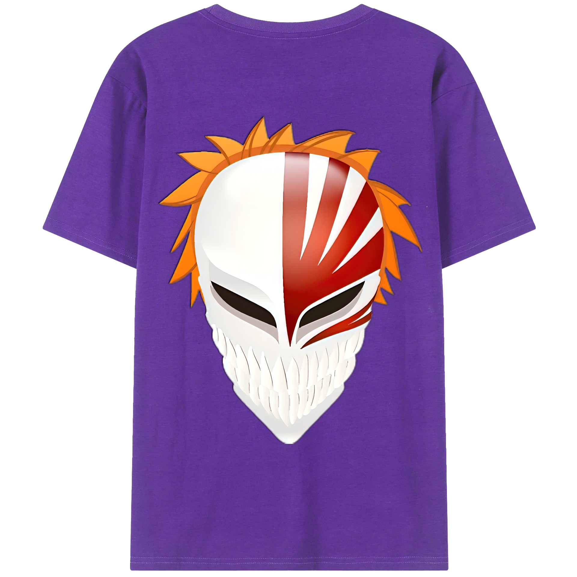 （画像用） ブリーチ 黒崎一護（くろさき いちご）BLEACH Kurosaki Ichigo 綿100％ メンズ半袖Tシャツ（バックプリント） 通気性