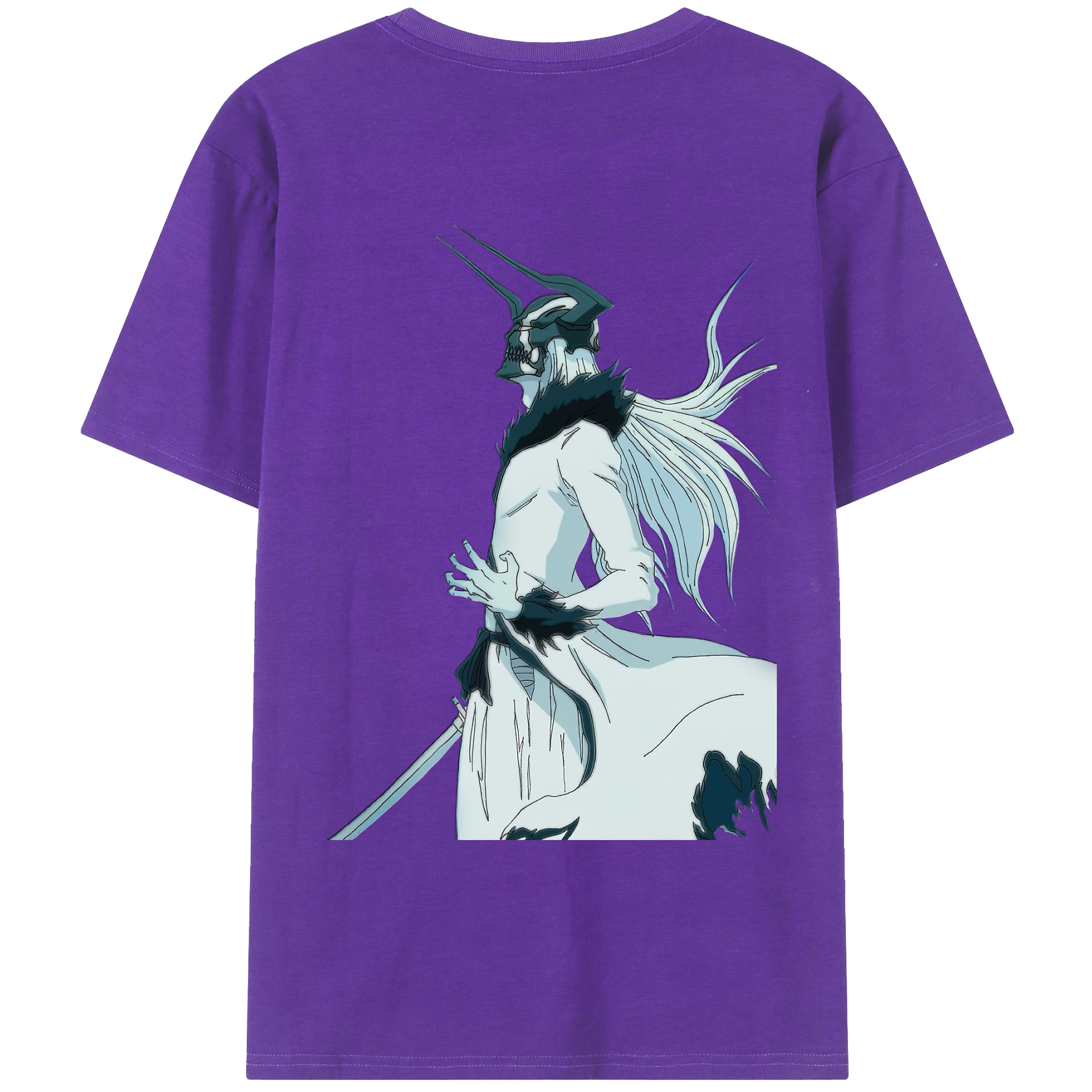 （画像用） ブリーチ 黒崎一護（くろさき いちご）BLEACH Kurosaki Ichigo 綿100％ メンズ半袖Tシャツ（バックプリント） 通気性