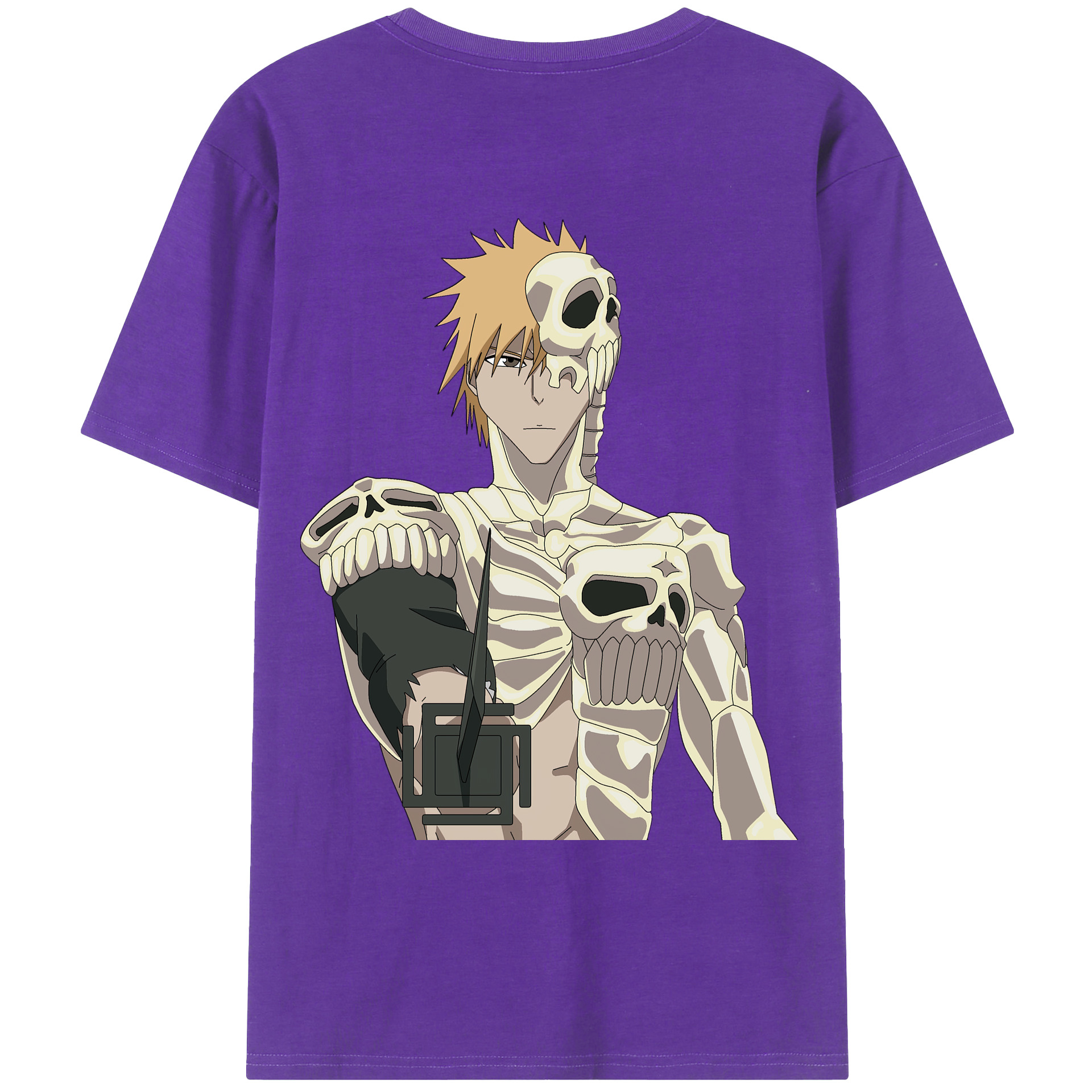 （画像用） ブリーチ 黒崎一護（くろさき いちご）BLEACH Kurosaki Ichigo 綿100％ メンズ半袖Tシャツ（バックプリント） 通気性