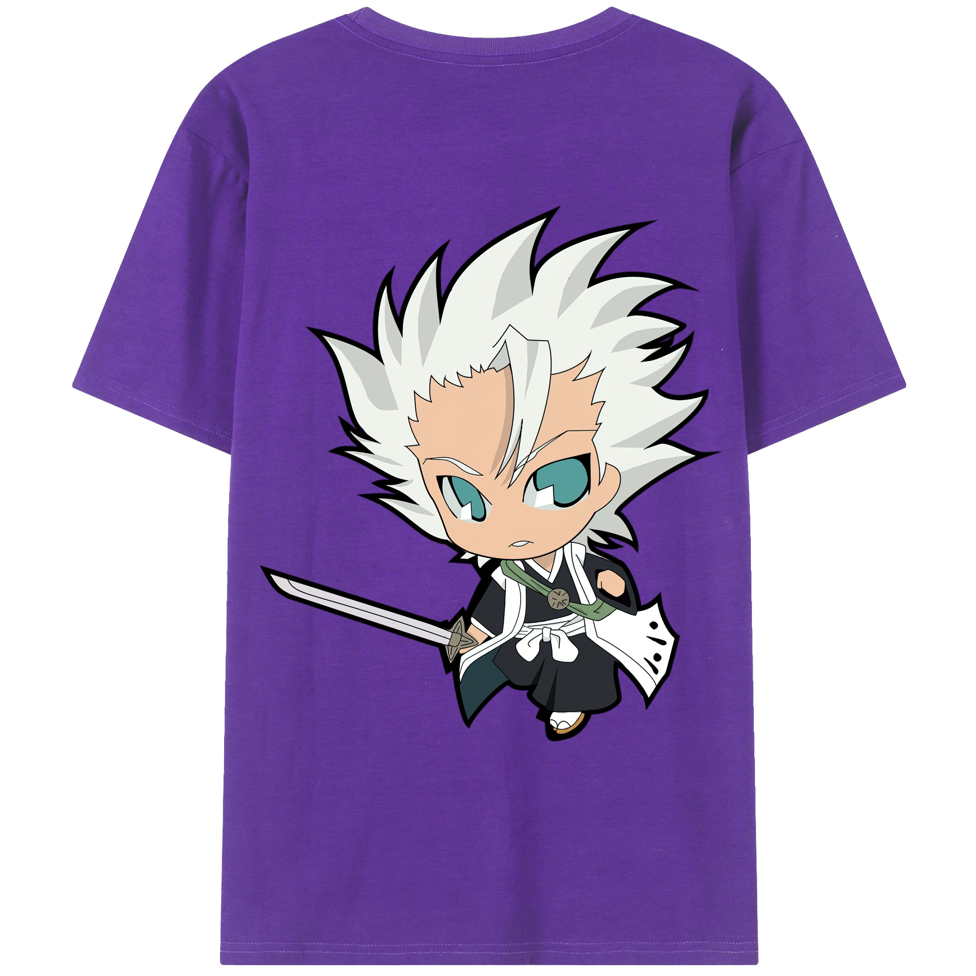 （画像用） ブリーチ 日番谷冬獅郎（ひつがや とうしろう） BLEACH Hitsugaya Toushirou 綿100％ メンズ半袖Tシャツ（バックプリント） 通気性