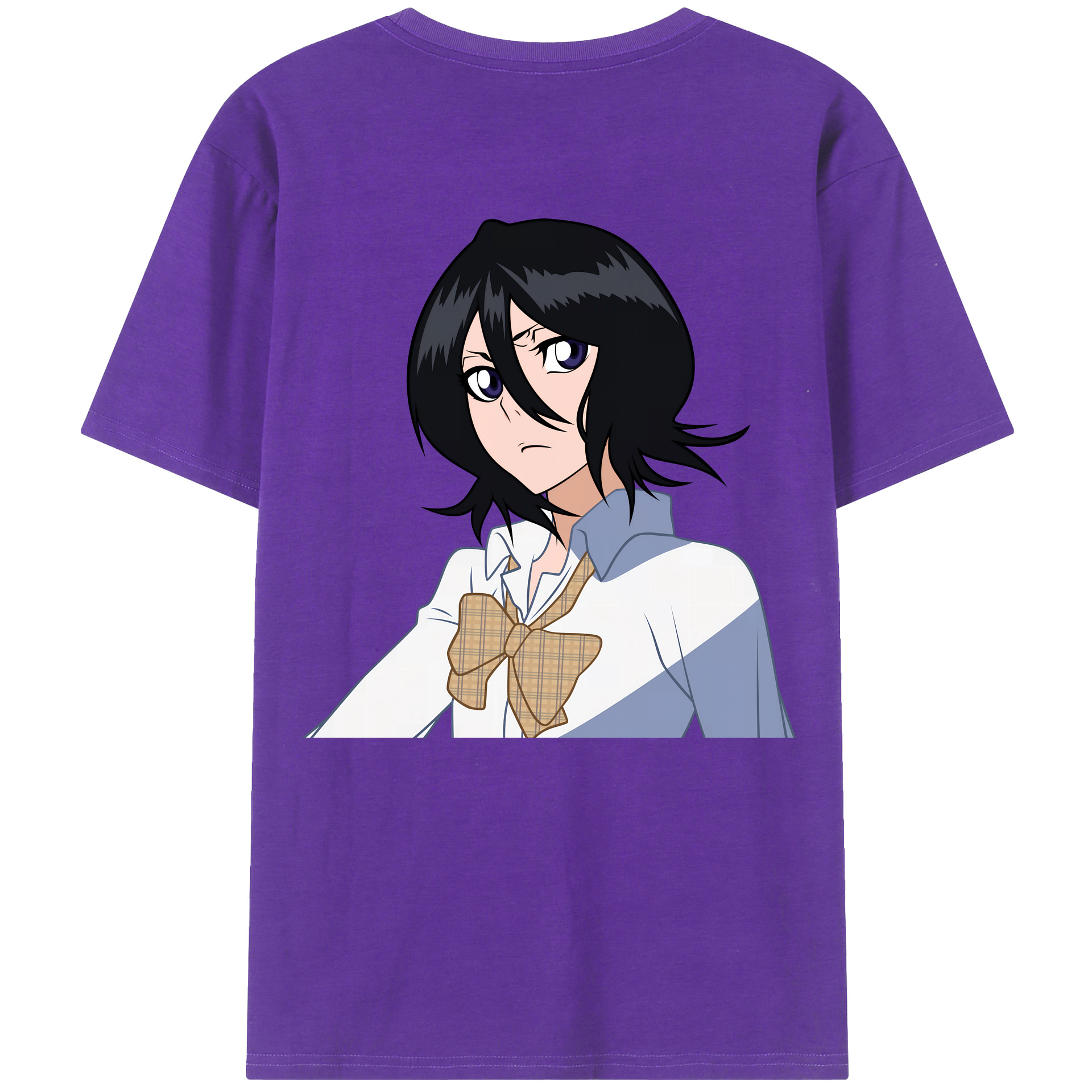 （画像用） ブリーチ 朽木ルキア BLEACH Kuchiki Rukia 綿100％ メンズ半袖Tシャツ（バックプリント） 通気性