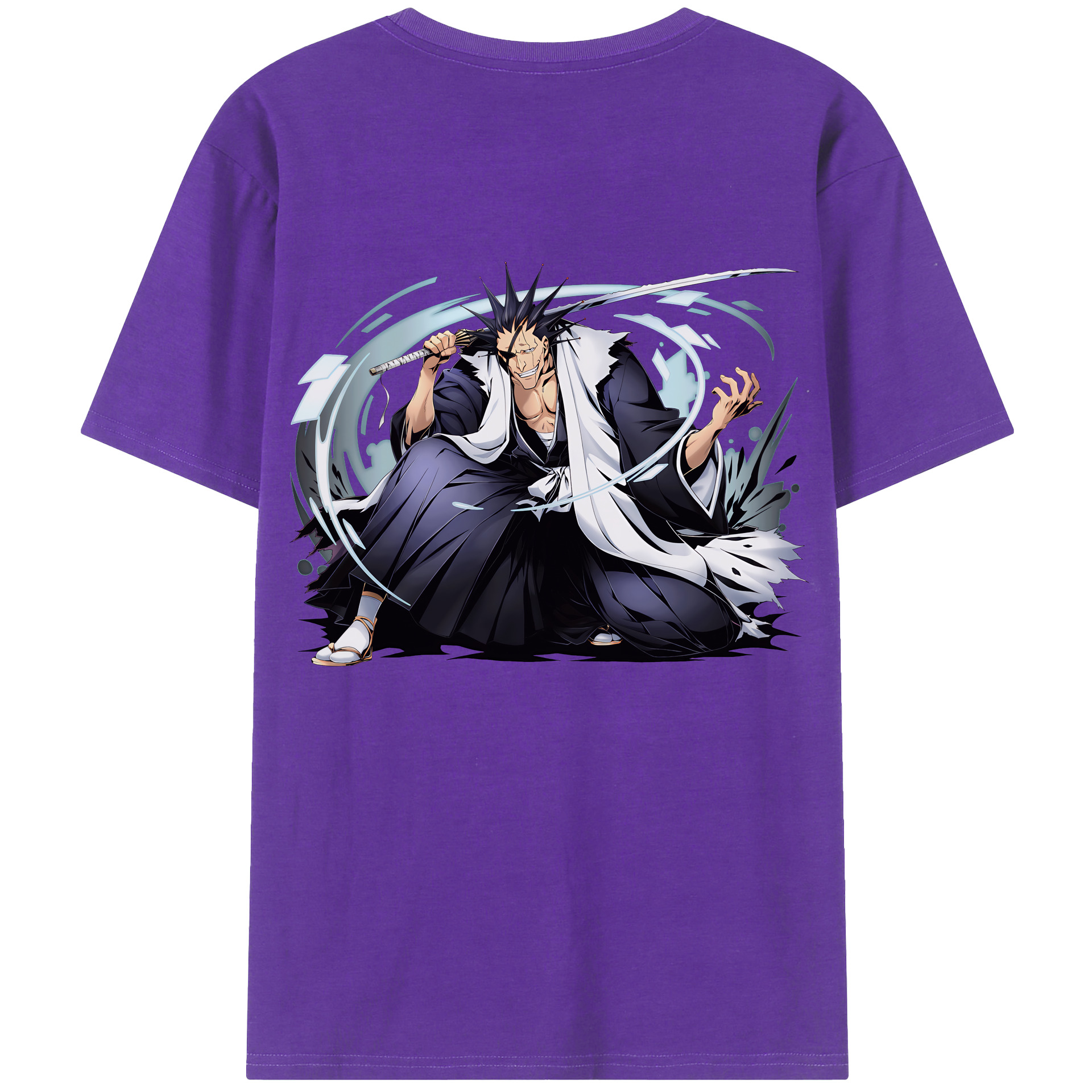 （画像用） ブリーチ ざらき けんぱち BLEACH Zaraki Kenpachi 綿100％ メンズ半袖Tシャツ（バックプリント） 通気性