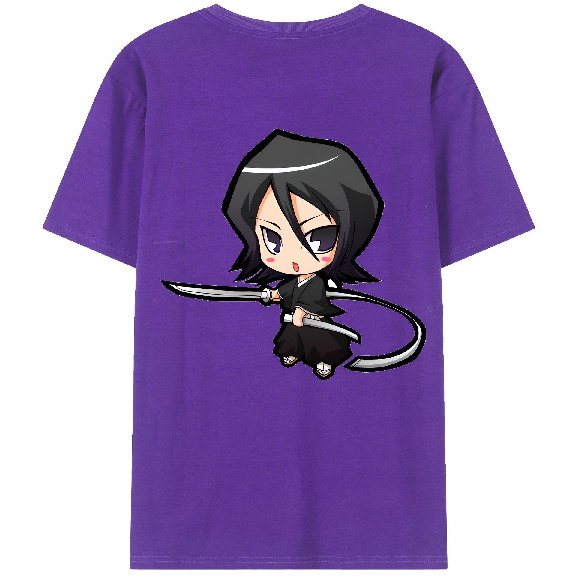 （画像用） ブリーチ 朽木ルキア BLEACH Kuchiki Rukia 綿100％ メンズ半袖Tシャツ（バックプリント） 通気性