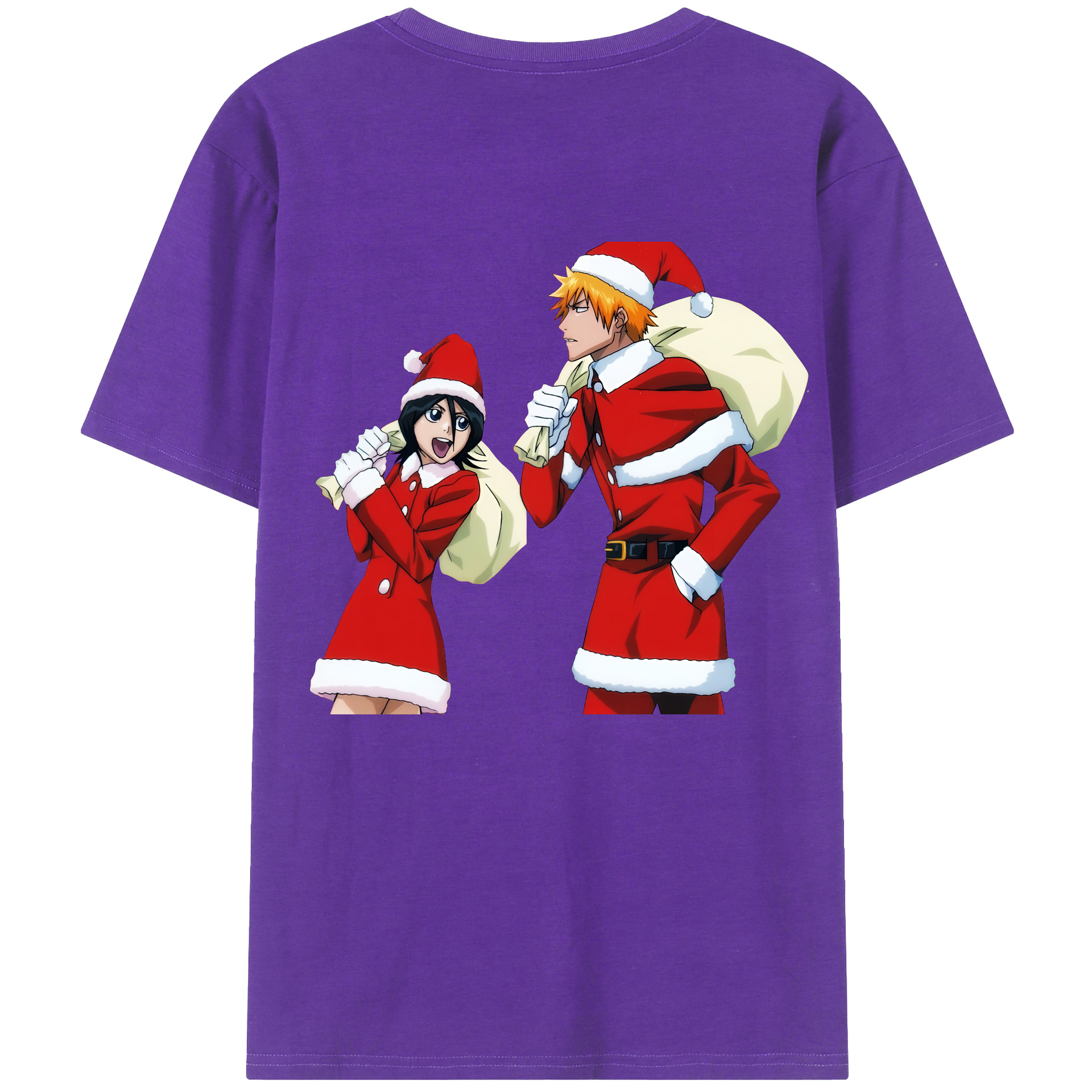 （画像用） ブリーチ 朽木ルキア BLEACH Kuchiki Rukia 綿100％ メンズ半袖Tシャツ（バックプリント） 通気性