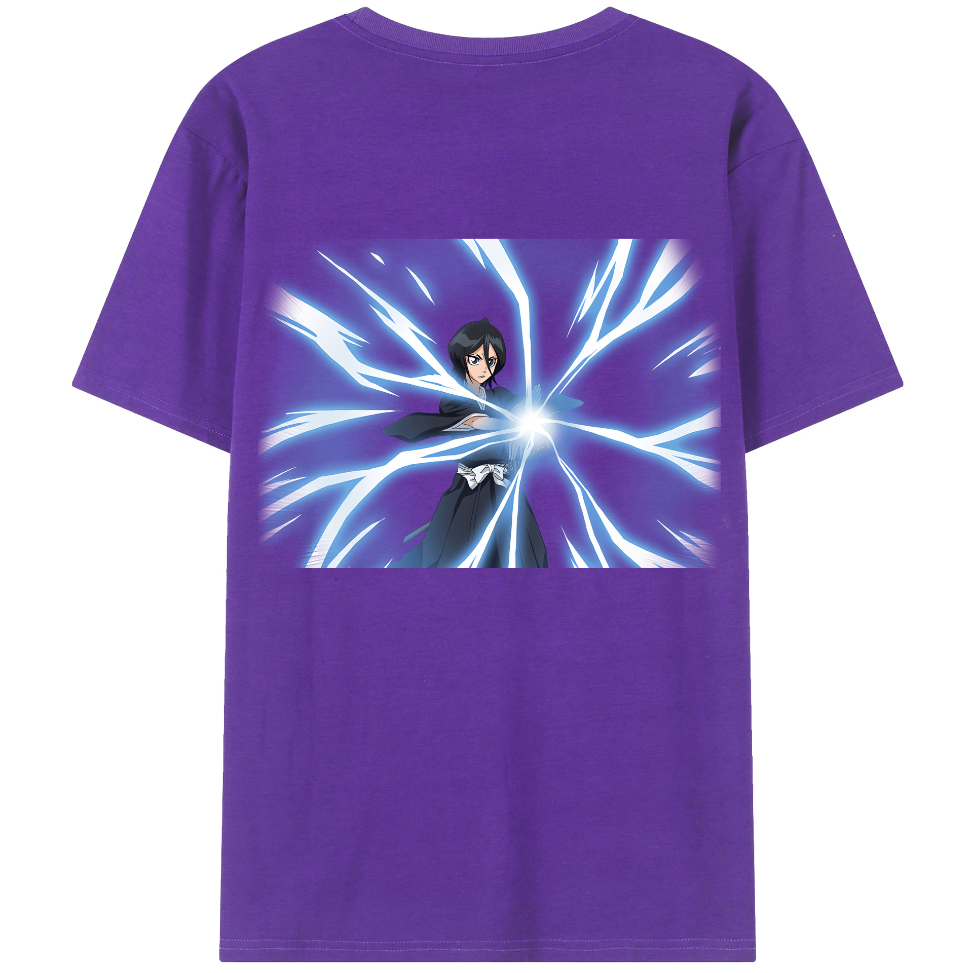 （画像用） ブリーチ 朽木ルキア BLEACH Kuchiki Rukia 綿100％ メンズ半袖Tシャツ（バックプリント） 通気性