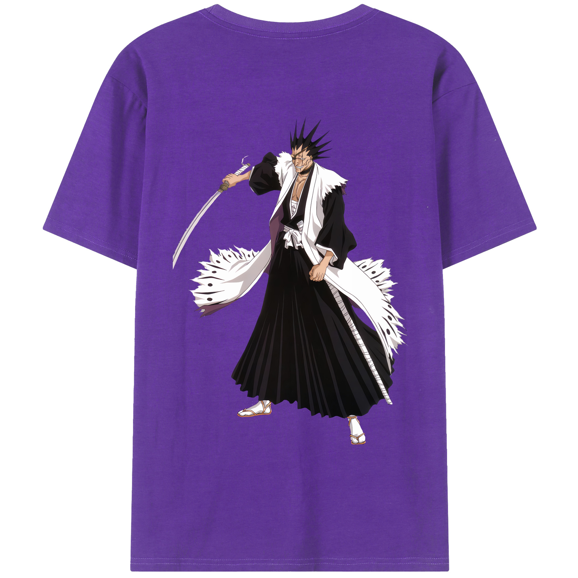 （画像用） ブリーチ ざらき けんぱち BLEACH Zaraki Kenpachi 綿100％ メンズ半袖Tシャツ（バックプリント） 通気性