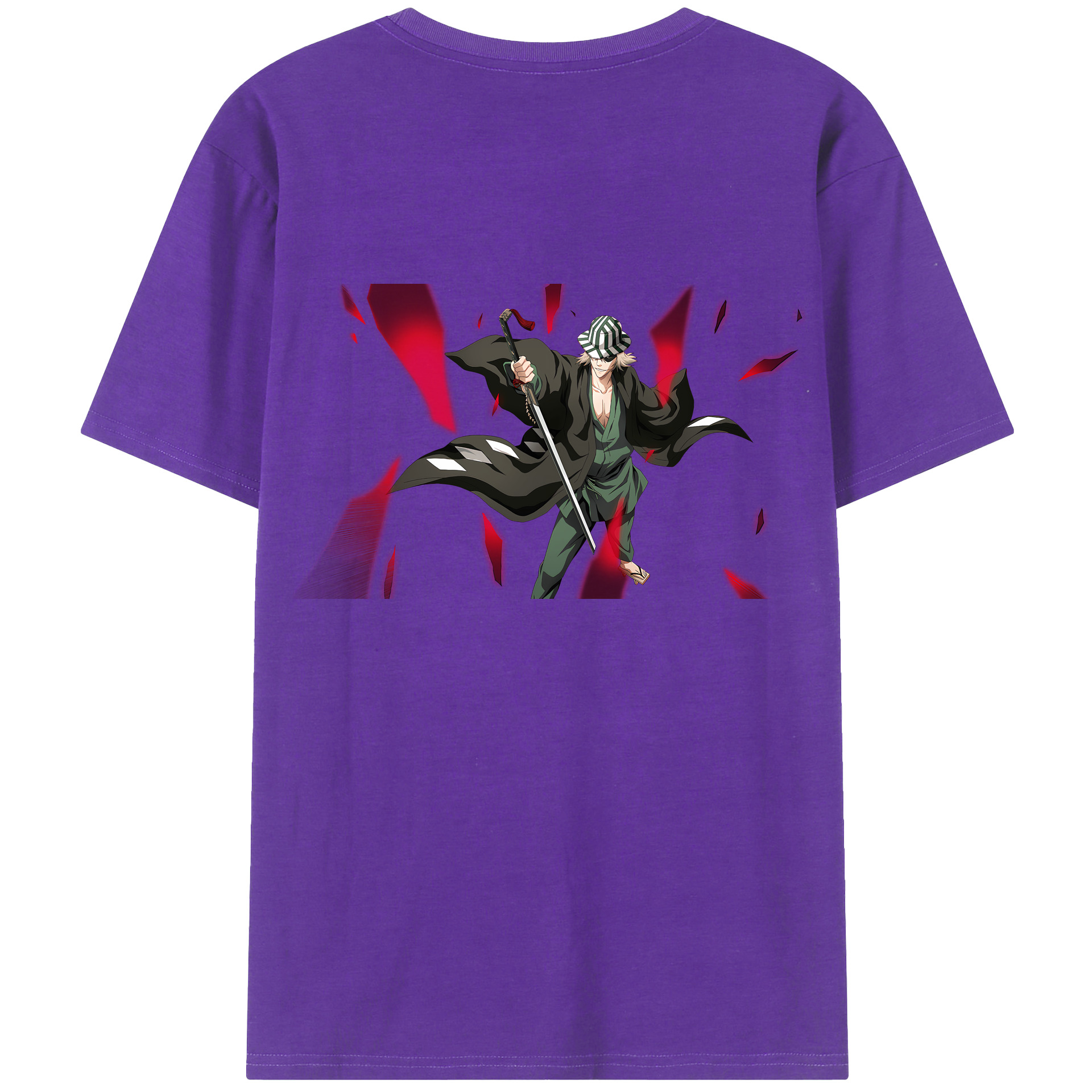（画像用） "ブリーチ 浦原 喜助（うらはら きすけ） BLEACH Urahara Kisuke " 綿100％ メンズ半袖Tシャツ（バックプリント） 通気性