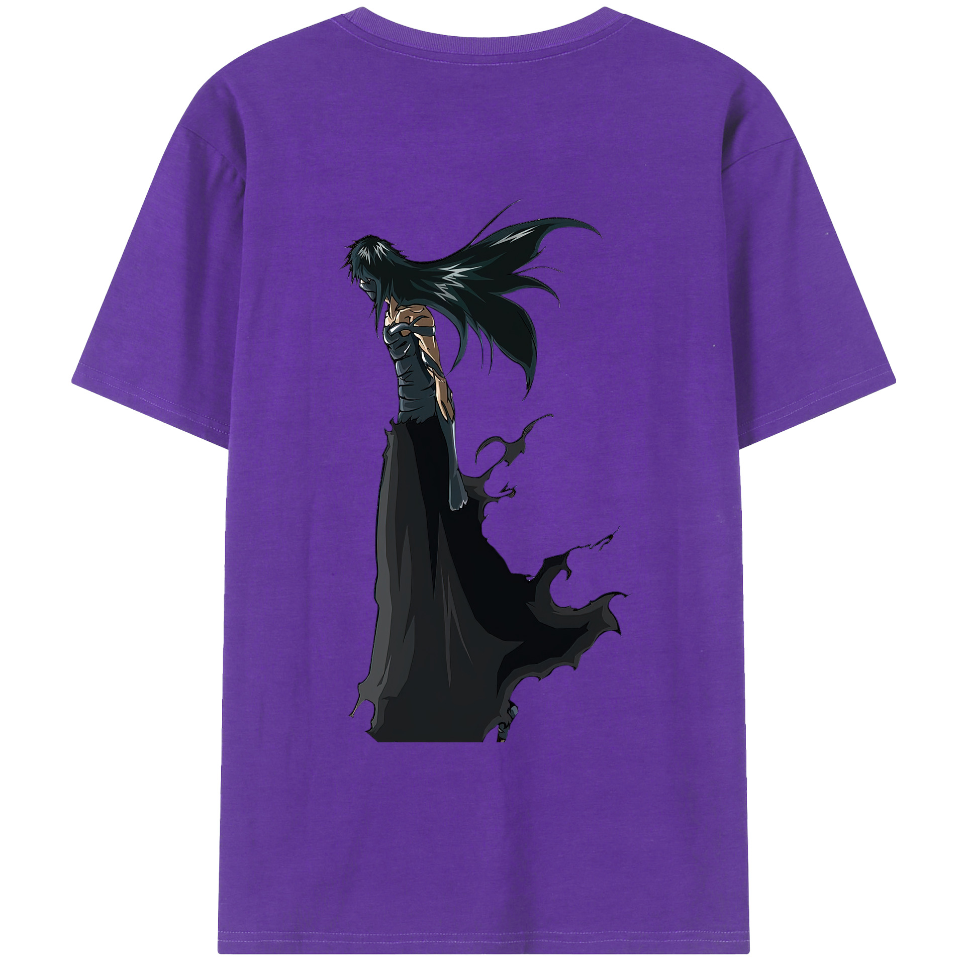 （画像用） ブリーチ 黒崎一護（くろさき いちご）BLEACH Kurosaki Ichigo 綿100％ メンズ半袖Tシャツ（バックプリント） 通気性