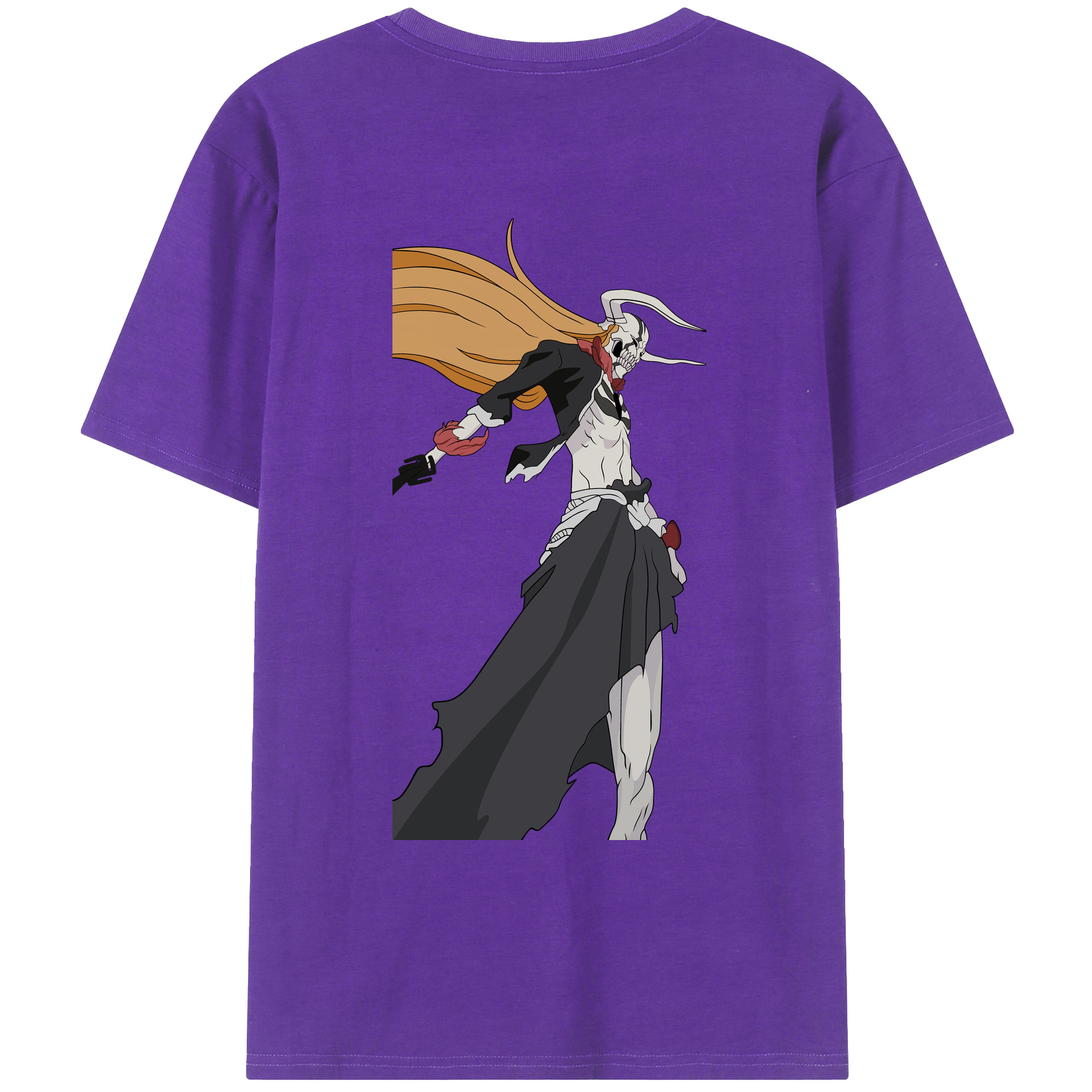 （画像用） ブリーチ 黒崎一護（くろさき いちご）BLEACH Kurosaki Ichigo 綿100％ メンズ半袖Tシャツ（バックプリント） 通気性