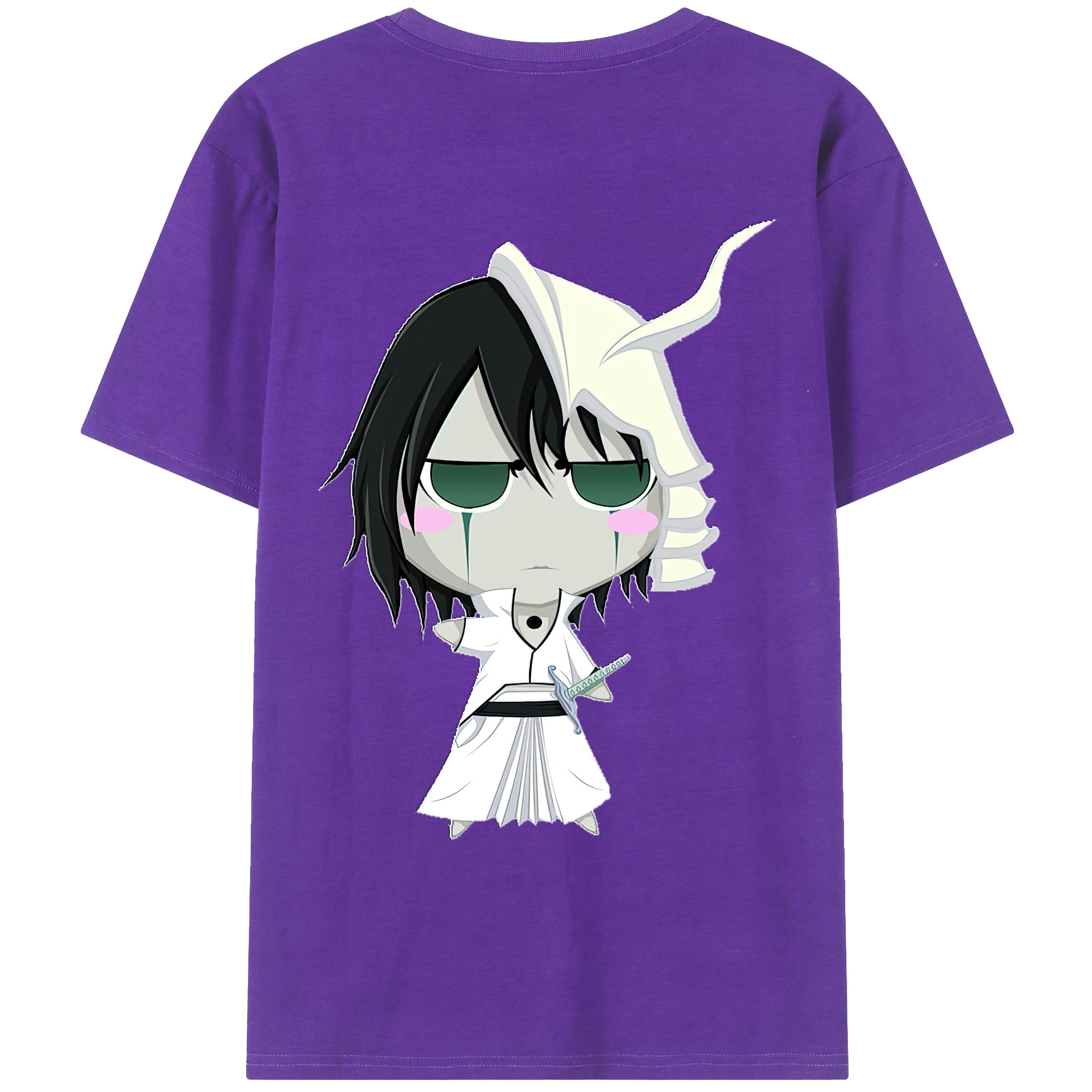（画像用） ブリーチ ウルキオラ·シファー BLEACH Ulquiorra cifer 綿100％ メンズ半袖Tシャツ（バックプリント） 通気性