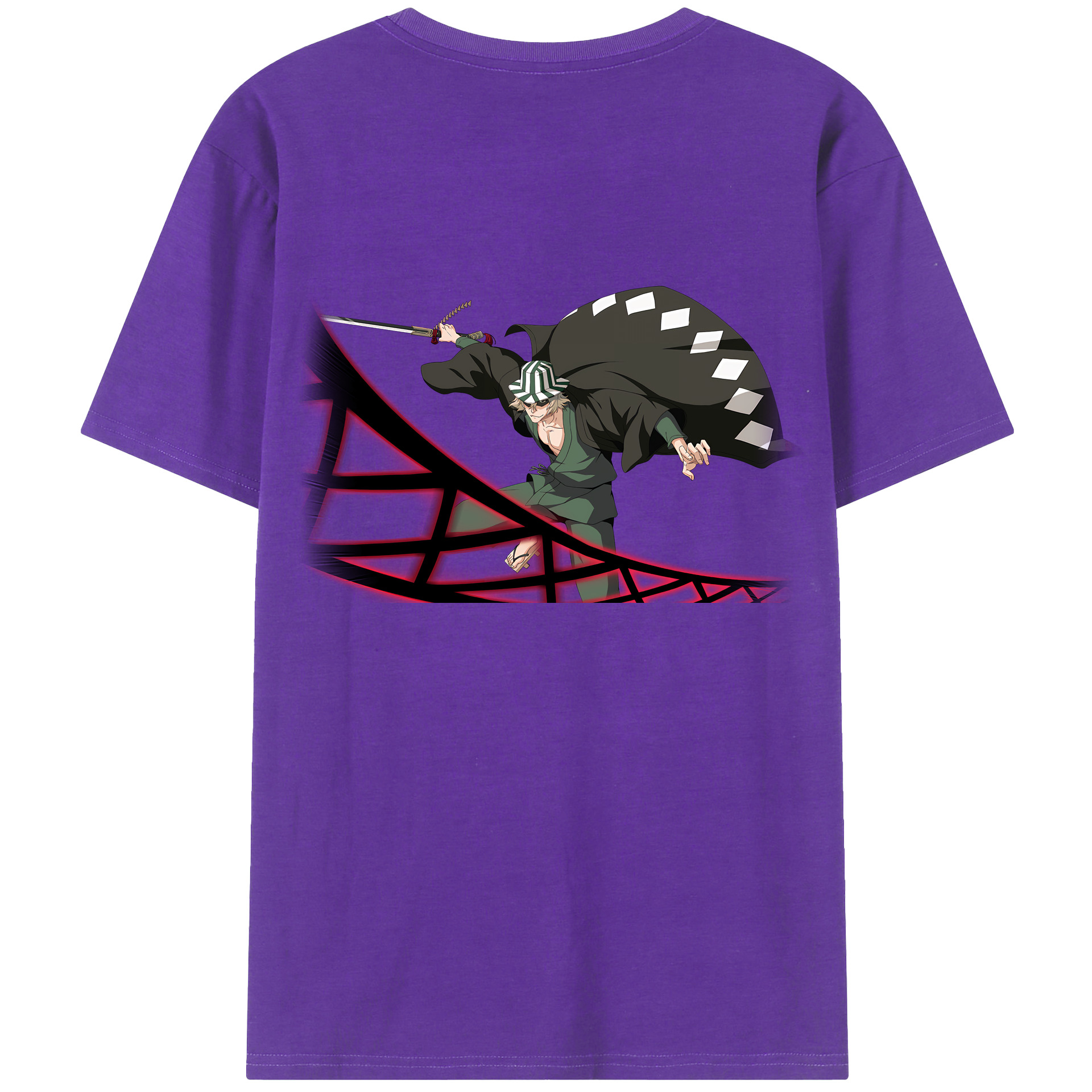（画像用） "ブリーチ 浦原 喜助（うらはら きすけ） BLEACH Urahara Kisuke " 綿100％ メンズ半袖Tシャツ（バックプリント） 通気性