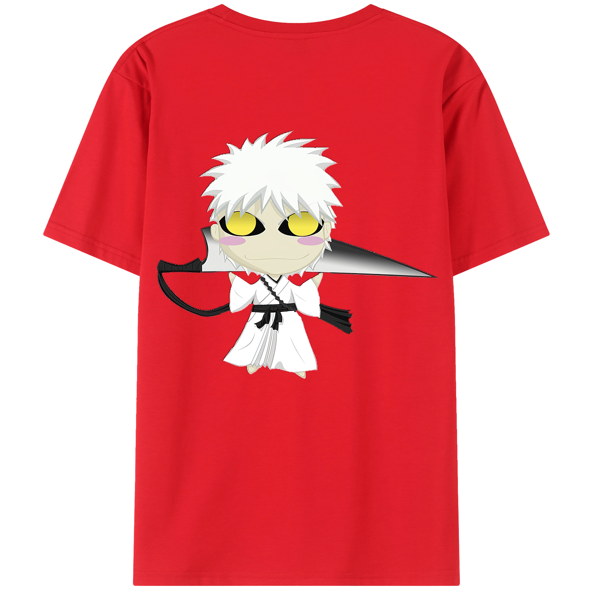 （画像用） ブリーチ 黒崎一護（くろさき いちご）BLEACH Kurosaki Ichigo 綿100％ メンズ半袖Tシャツ（バックプリント） 通気性